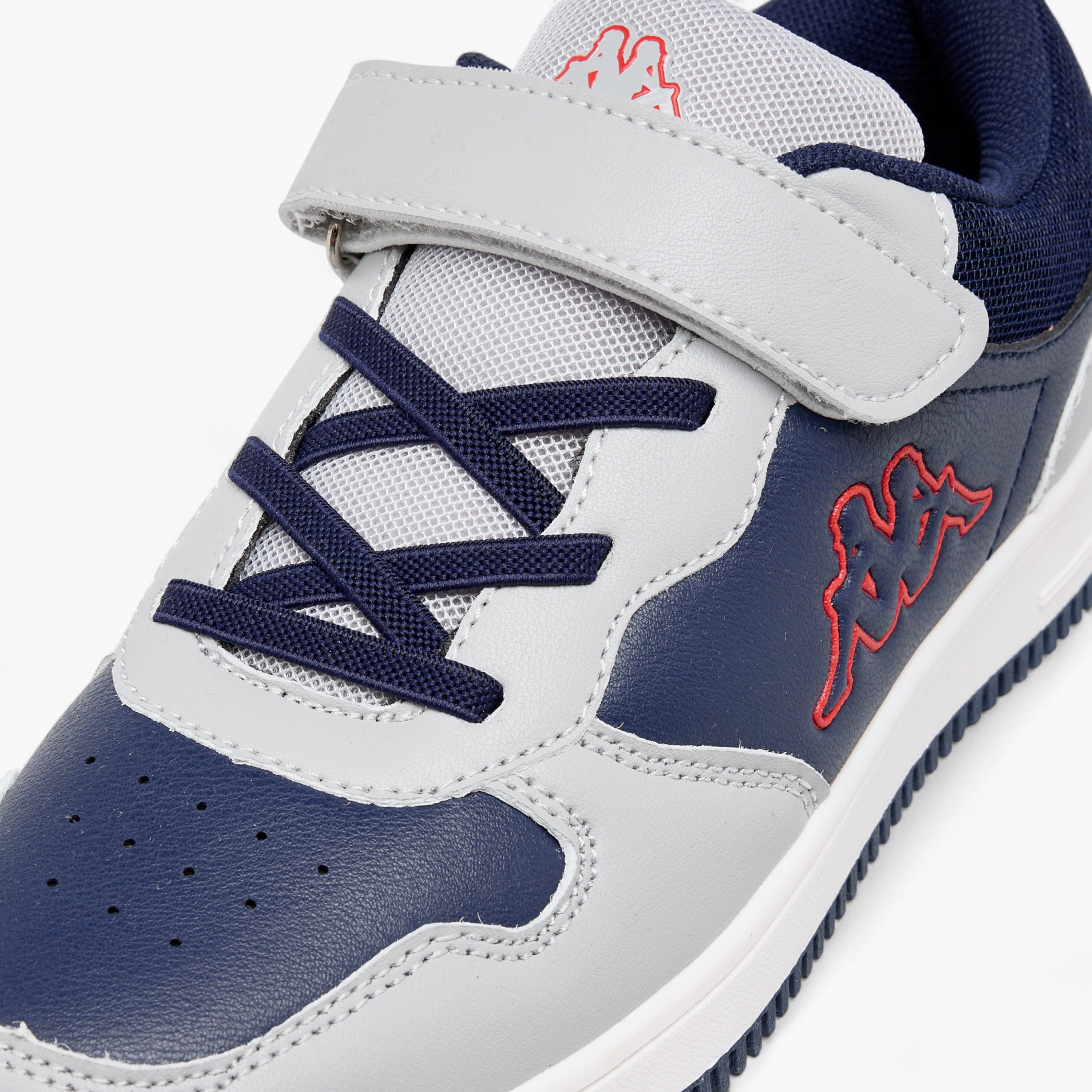 Kappa Kids' Colourblock Low Ankle Sneakers with Hook and Loop Closure-boys-shoes-schoolshoes-image-4