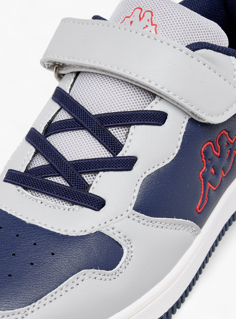 Kappa Kids' Colourblock Low Ankle Sneakers with Hook and Loop Closure-boys-shoes-schoolshoes-image-4