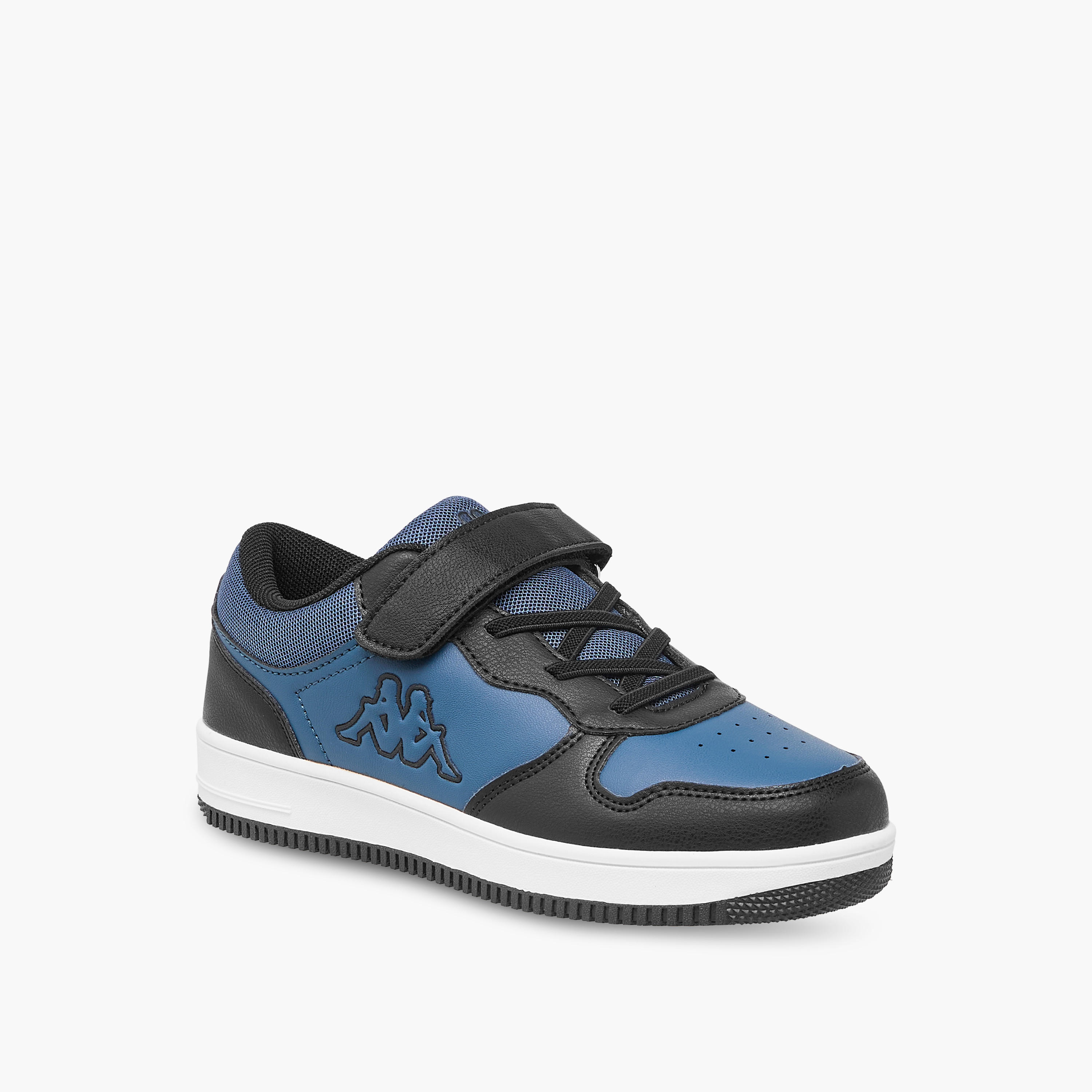 Kappa Kids' Colourblock Low Ankle Sneakers with Hook and Loop Closure-boys-shoes-schoolshoes-image-2
