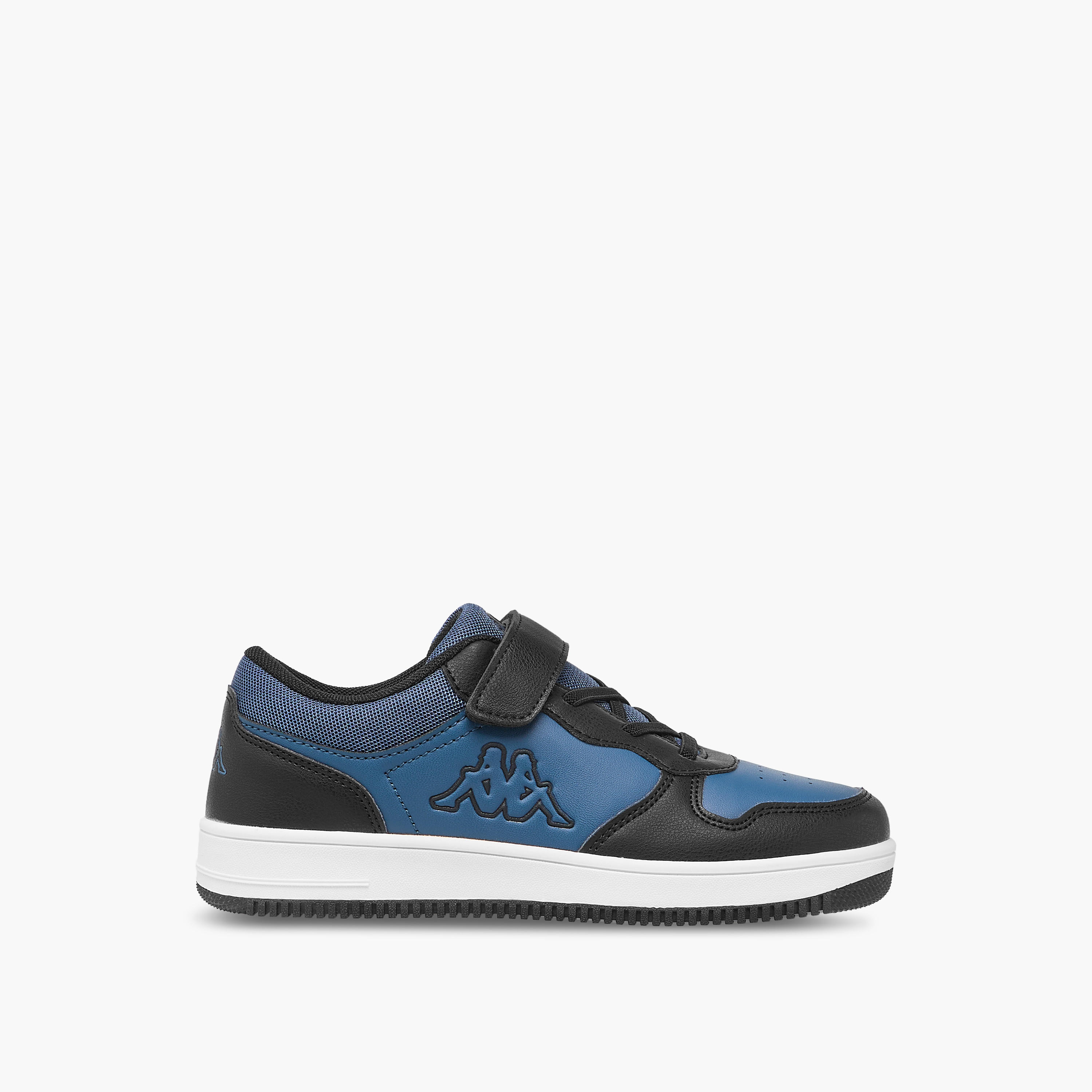 Kappa Kids' Colourblock Low Ankle Sneakers with Hook and Loop Closure-boys-shoes-schoolshoes-image-3
