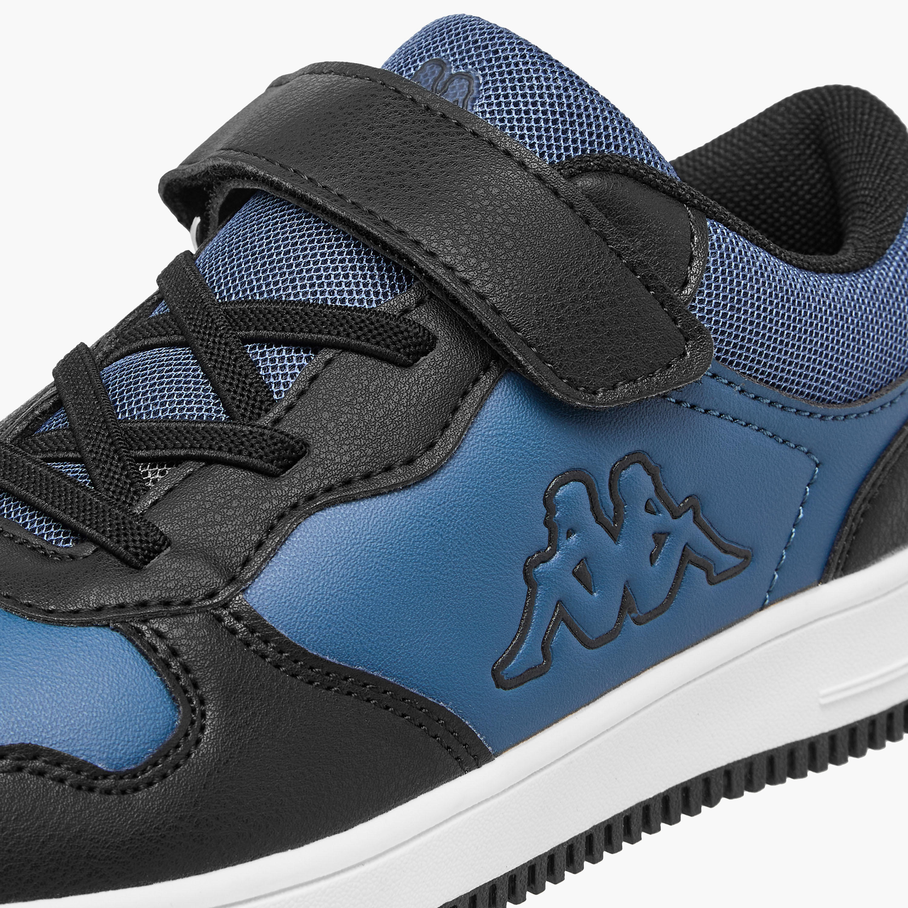 Kappa Kids' Colourblock Low Ankle Sneakers with Hook and Loop Closure-boys-shoes-schoolshoes-image-4