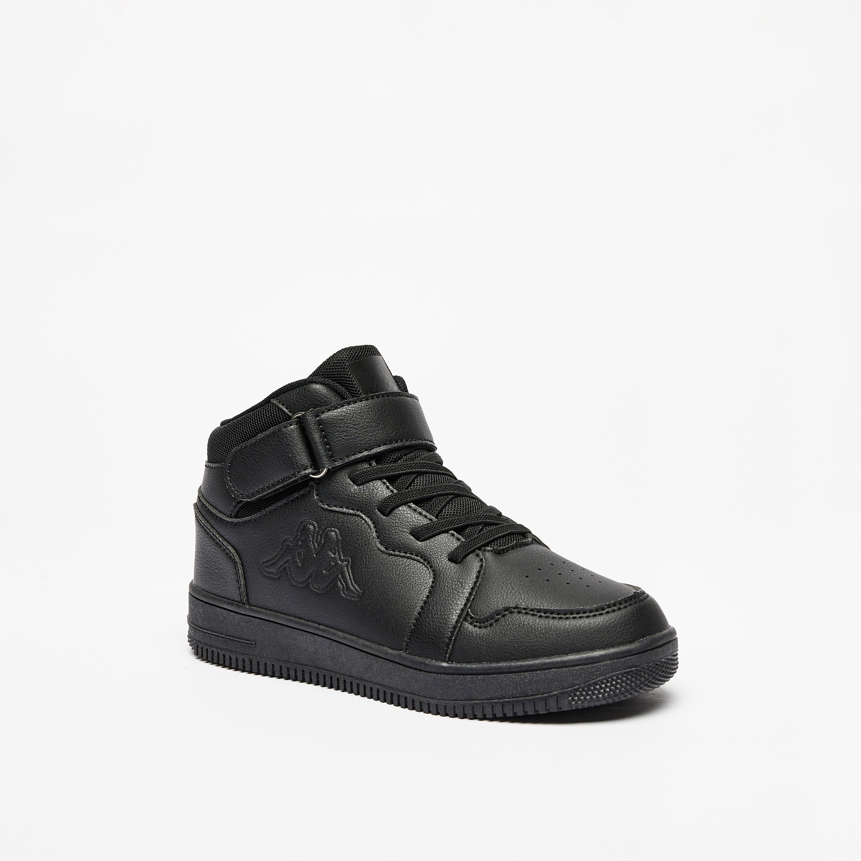 Kappa Kids Panelled High Top Sneakers with Hook and Loop Closure-girls-shoes-sneakers-image-1