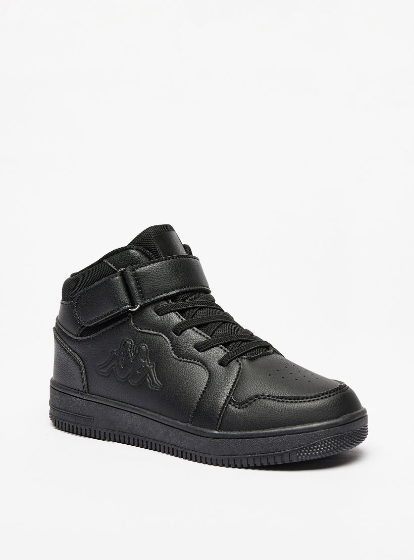 Kappa Kids Panelled High Top Sneakers with Hook and Loop Closure-girls-shoes-sneakers-image-1