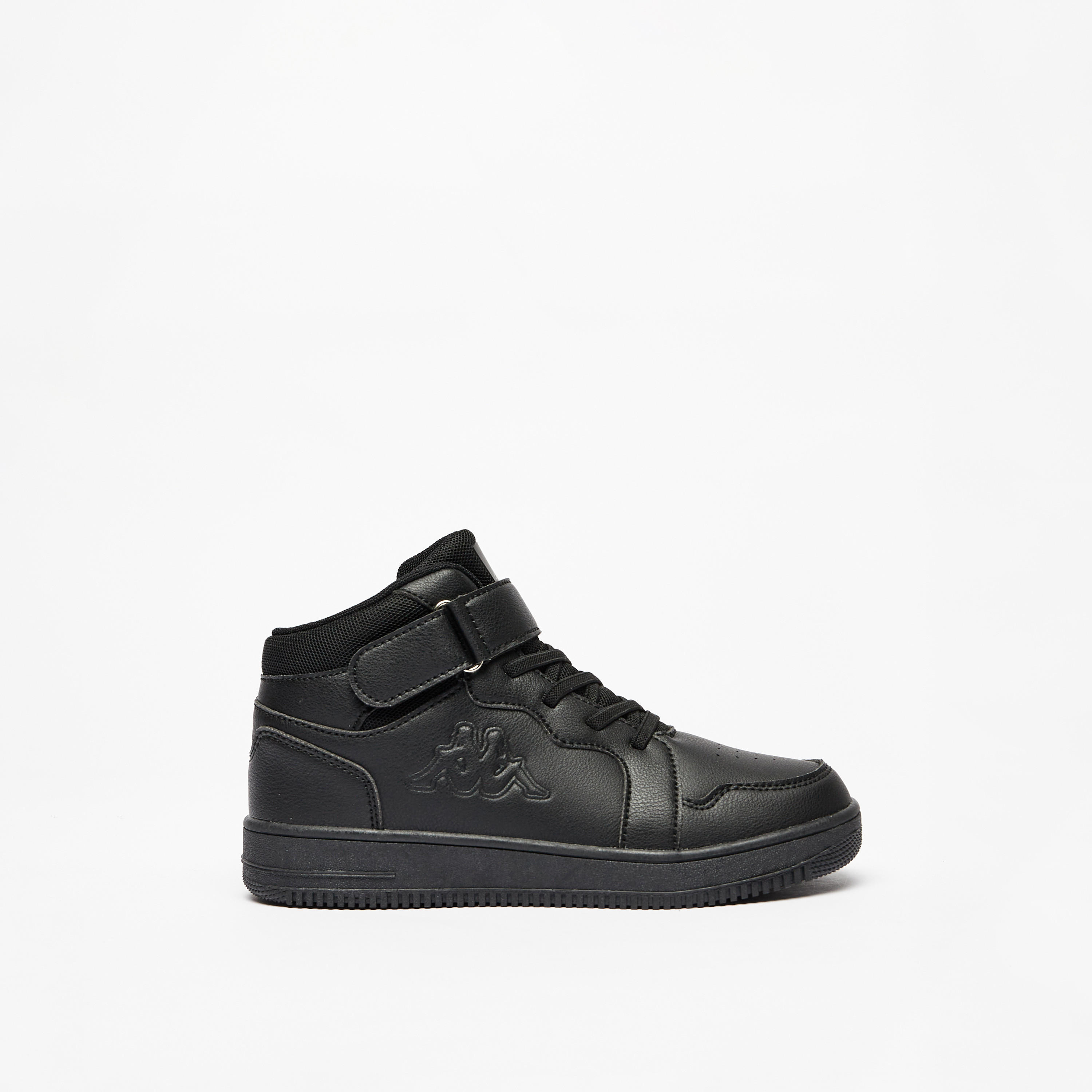 Kappa Kids Panelled High Top Sneakers with Hook and Loop Closure-girls-shoes-sneakers-image-3