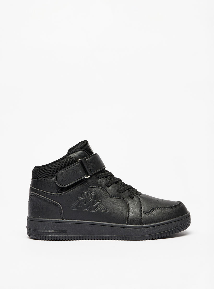 Kappa Kids Panelled High Top Sneakers with Hook and Loop Closure-girls-shoes-sneakers-image-3