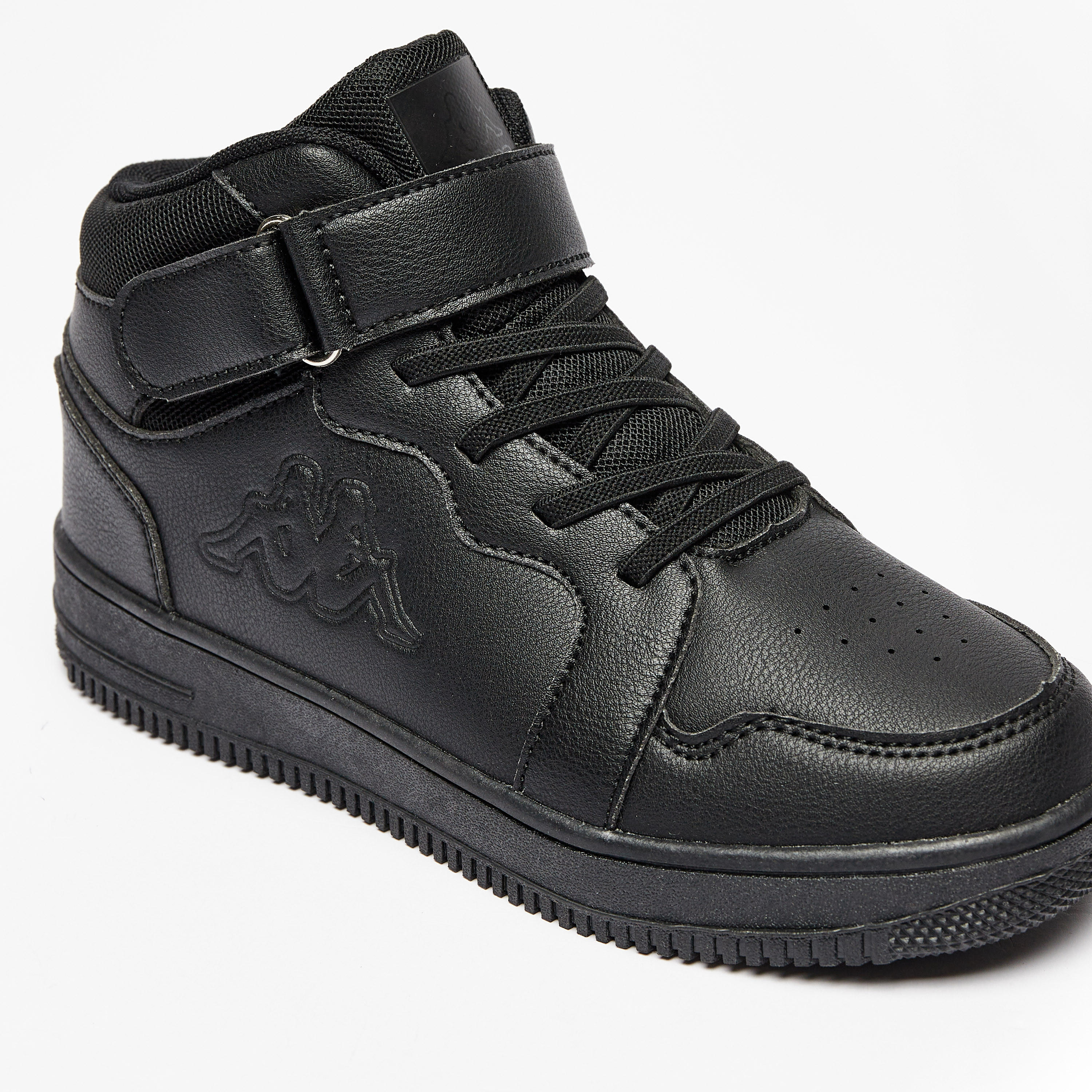 Kappa Kids Panelled High Top Sneakers with Hook and Loop Closure-girls-shoes-sneakers-image-5