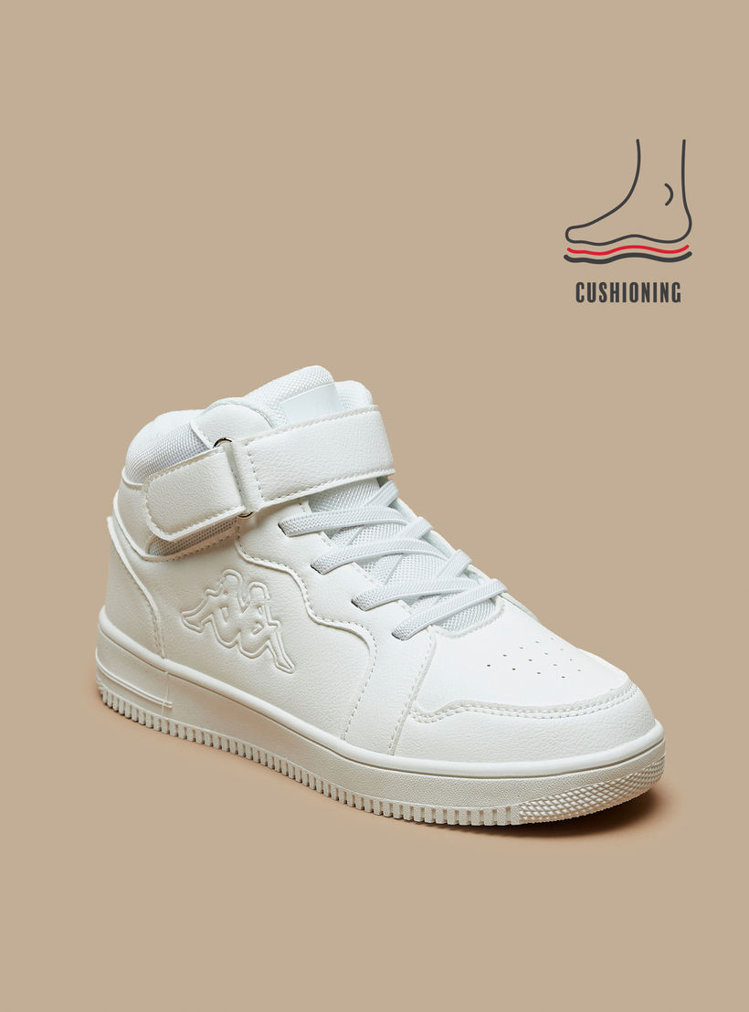 Kappa Kids Panelled High Top Sneakers with Hook and Loop Closure-girls-shoes-sneakers-image-1