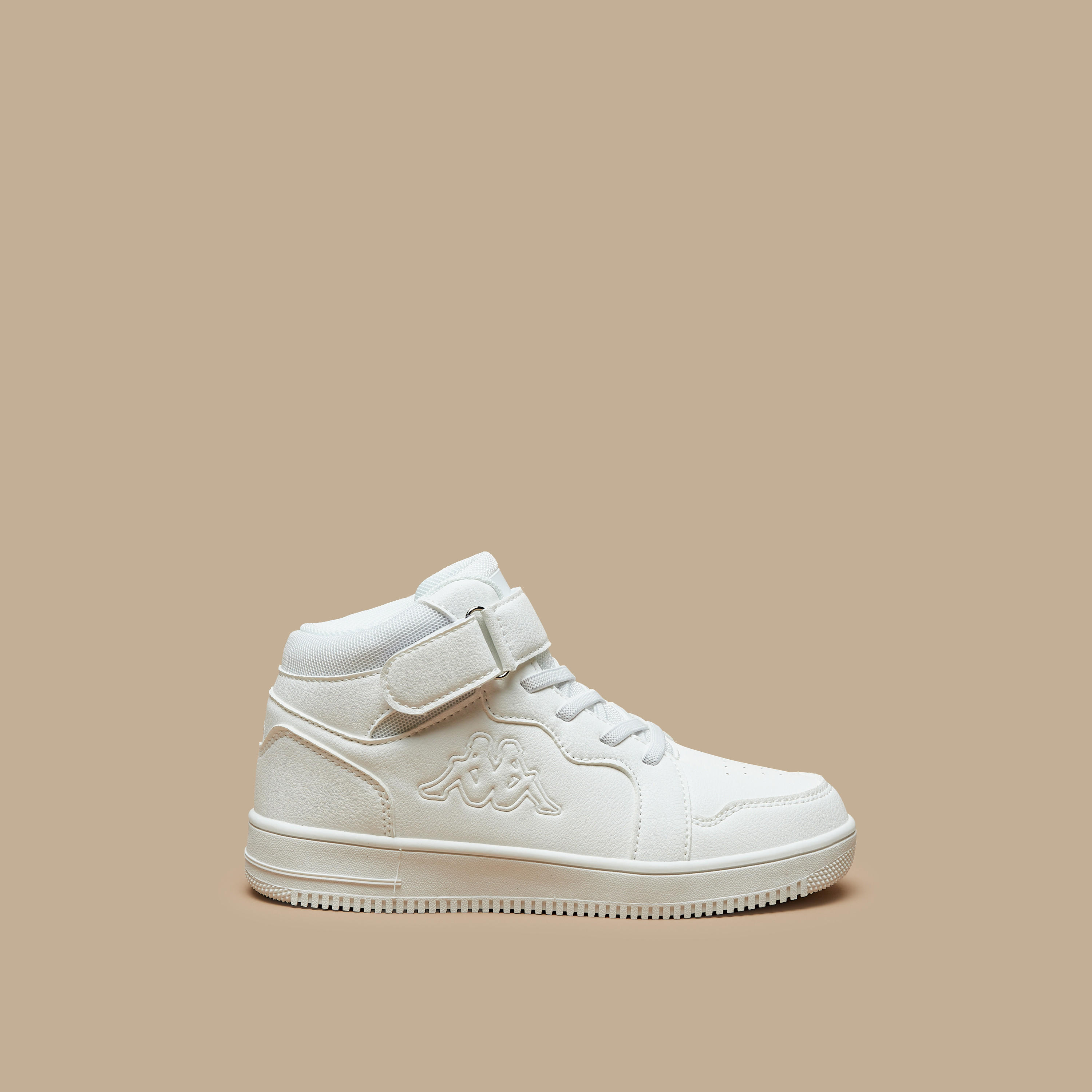 Kappa Kids Panelled High Top Sneakers with Hook and Loop Closure-girls-shoes-sneakers-image-3