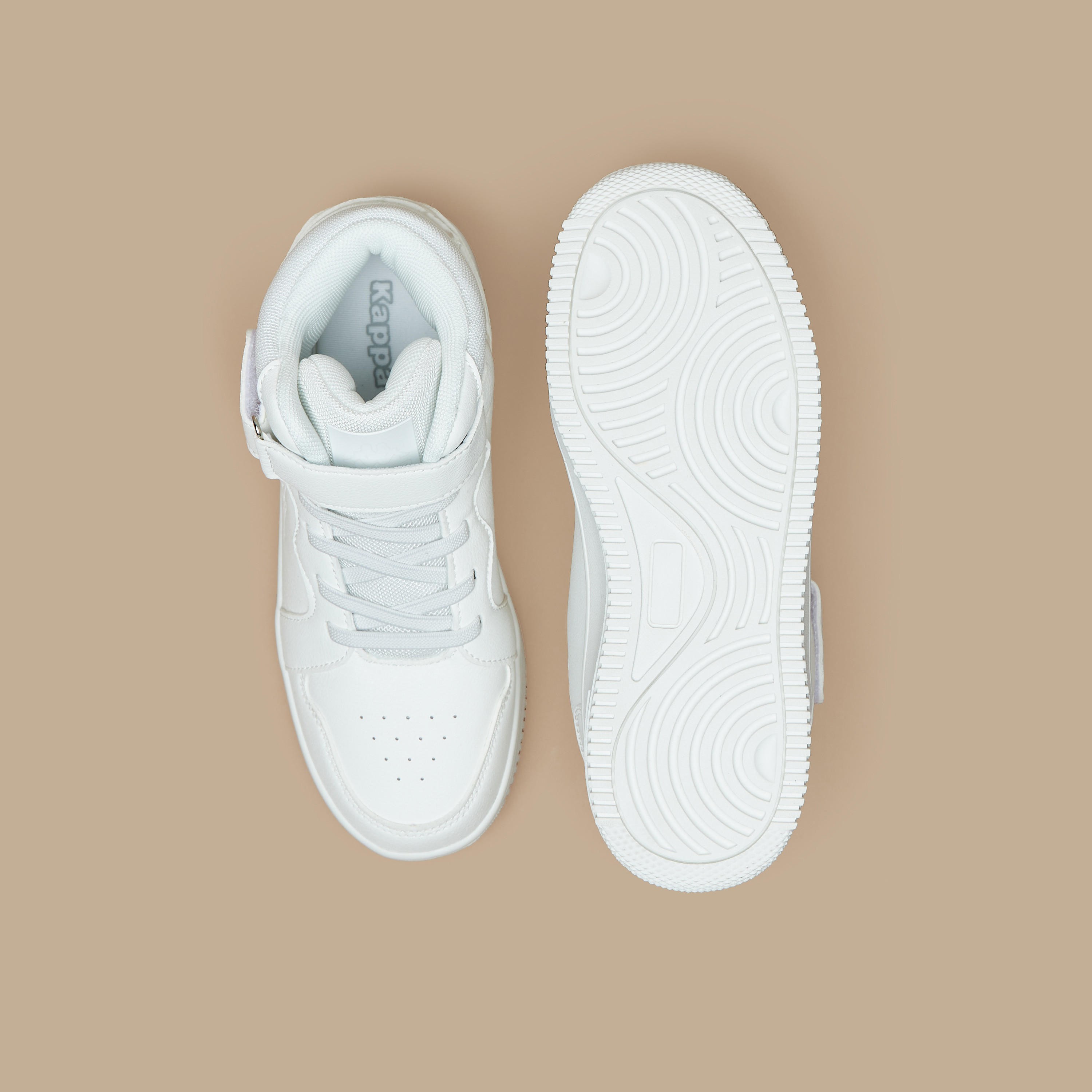 Kappa Kids Panelled High Top Sneakers with Hook and Loop Closure-girls-shoes-sneakers-image-4
