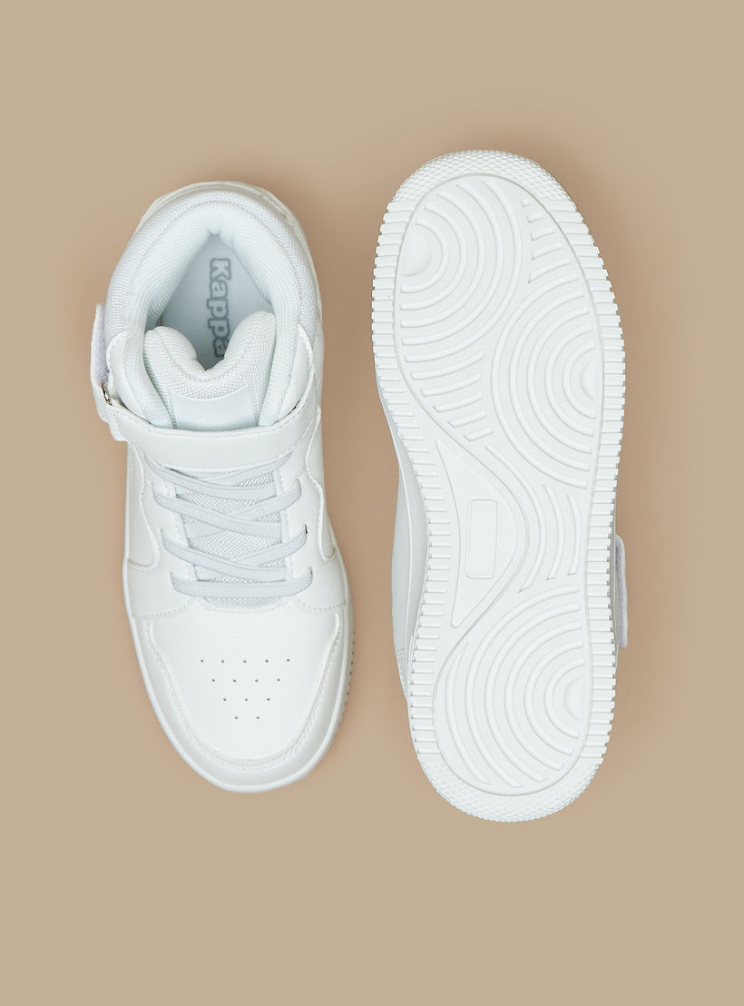 Kappa Kids Panelled High Top Sneakers with Hook and Loop Closure-girls-shoes-sneakers-image-4