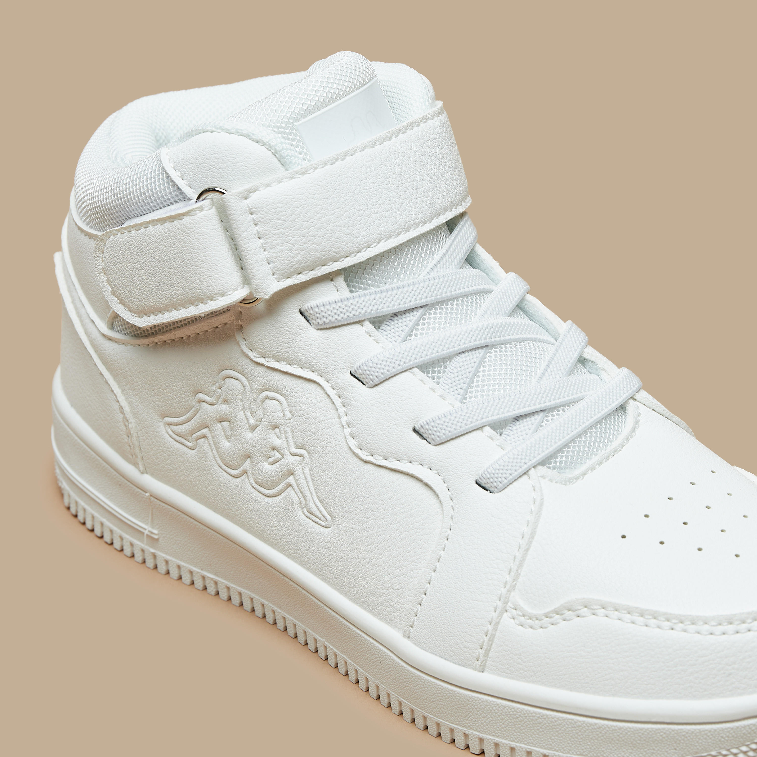 Kappa Kids Panelled High Top Sneakers with Hook and Loop Closure-girls-shoes-sneakers-image-5