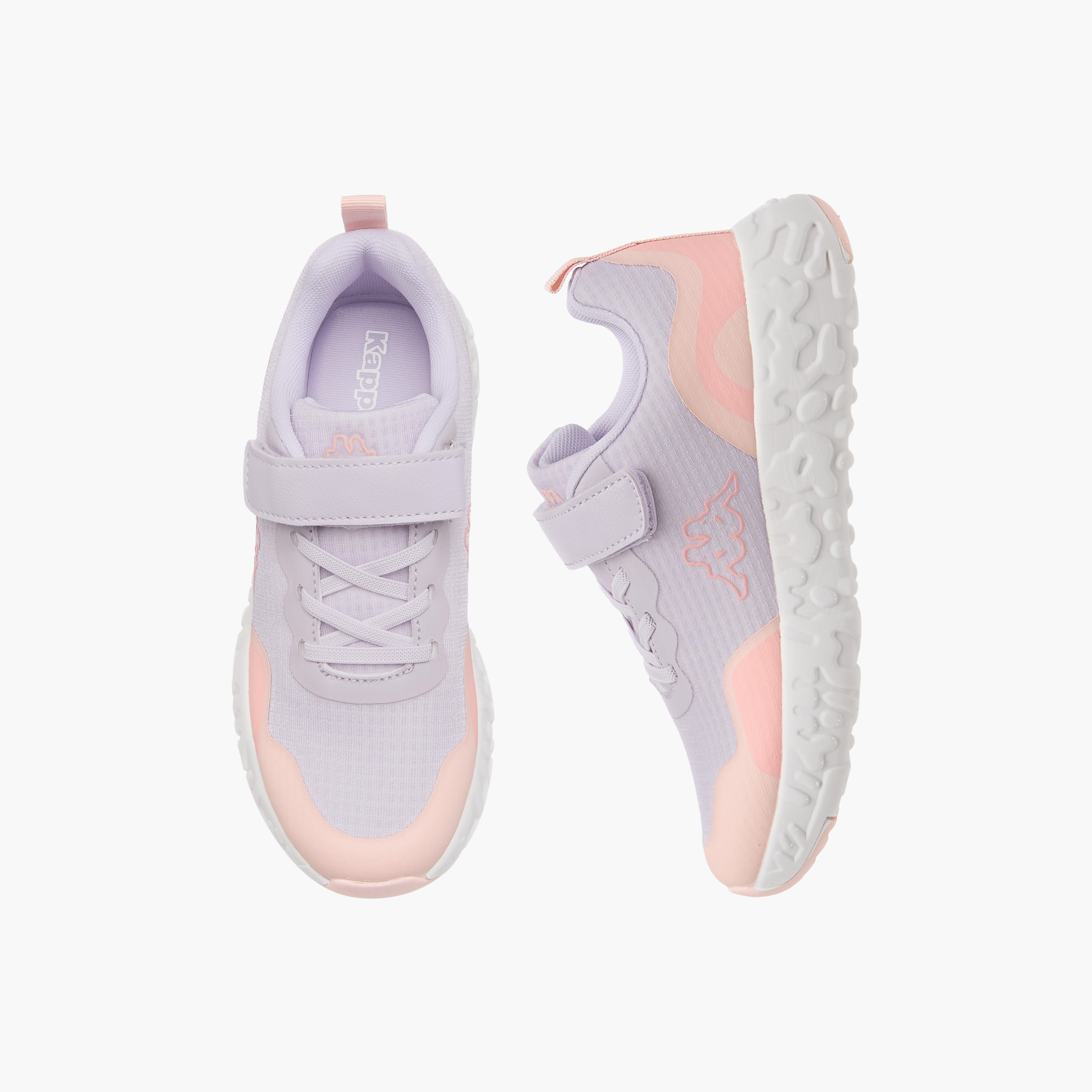 Kappa Girls' Colourblock Sports Shoes with Hook and Loop Closure-girls-shoes-sneakers-image-1