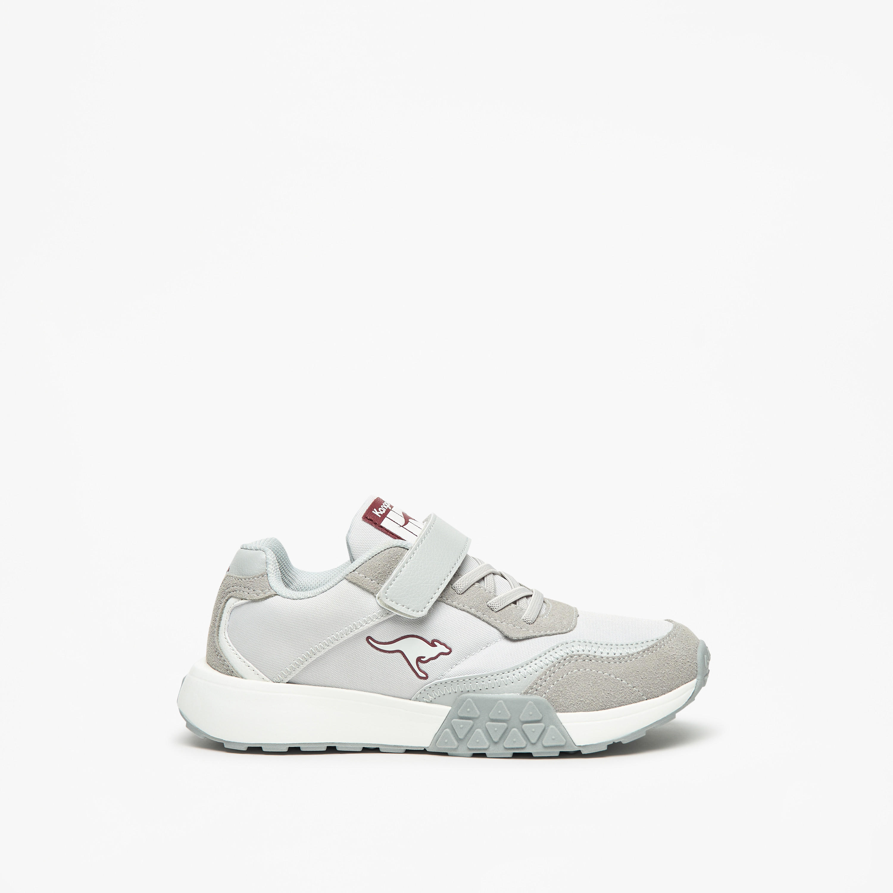 KangaROOS Kids' Logo Embossed Walking Shoes with Hook and Loop Closure-sports-boys-shoes-image-3