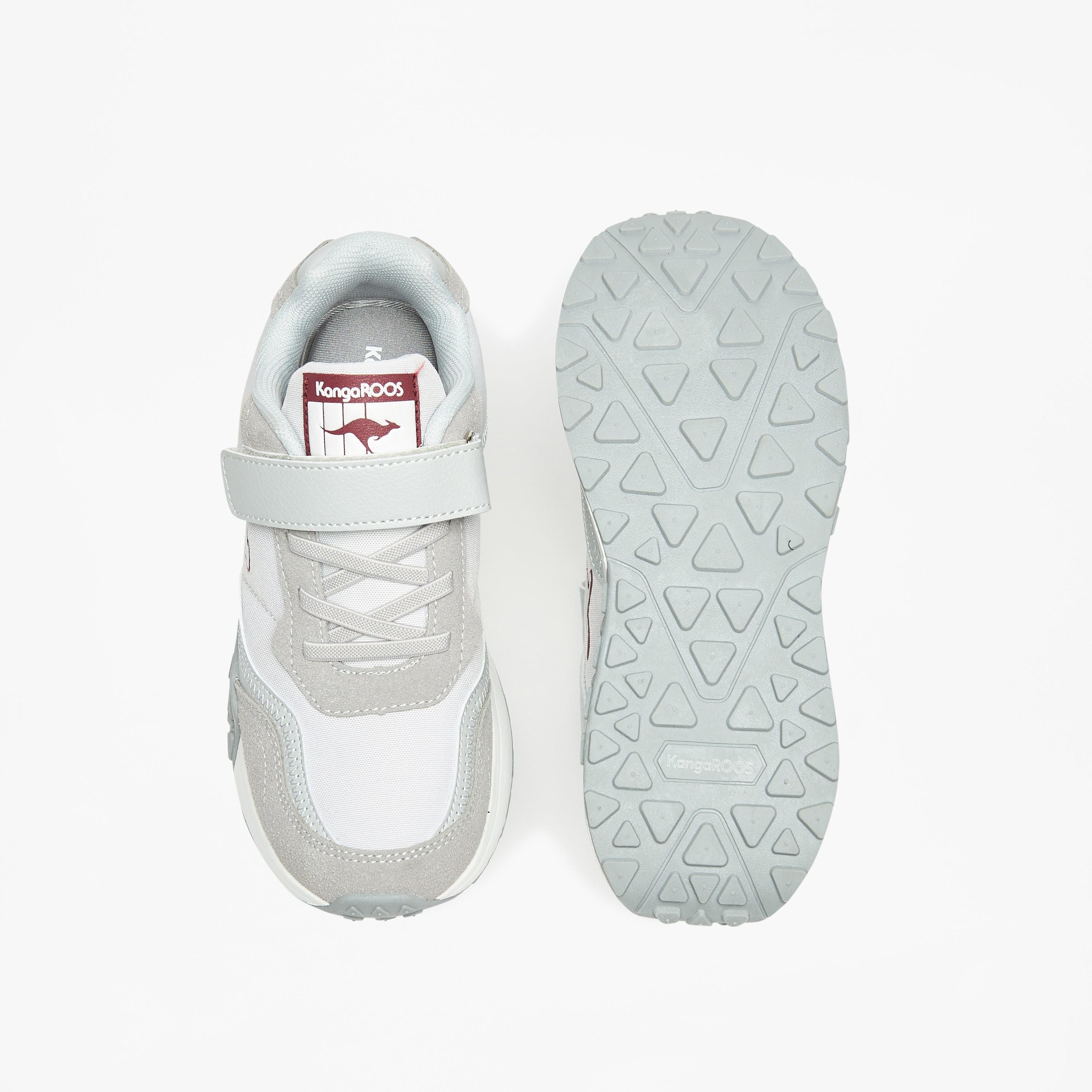 KangaROOS Kids' Logo Embossed Walking Shoes with Hook and Loop Closure-sports-boys-shoes-image-4
