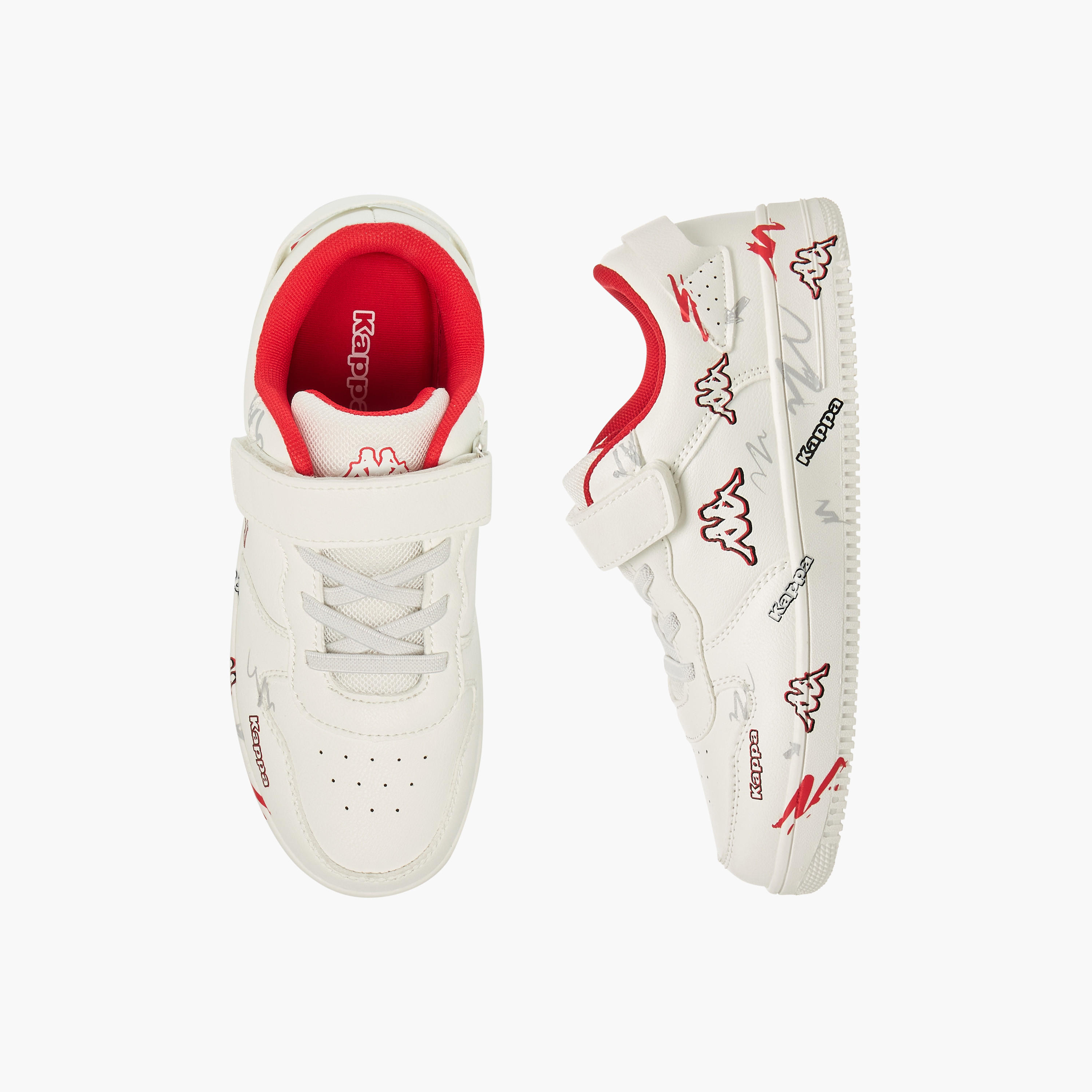 حذاء سنيكرز بشريط إغلاق لاصق وطبعات شعار للأولاد من كابا-boys-shoes-sneakers-image-1