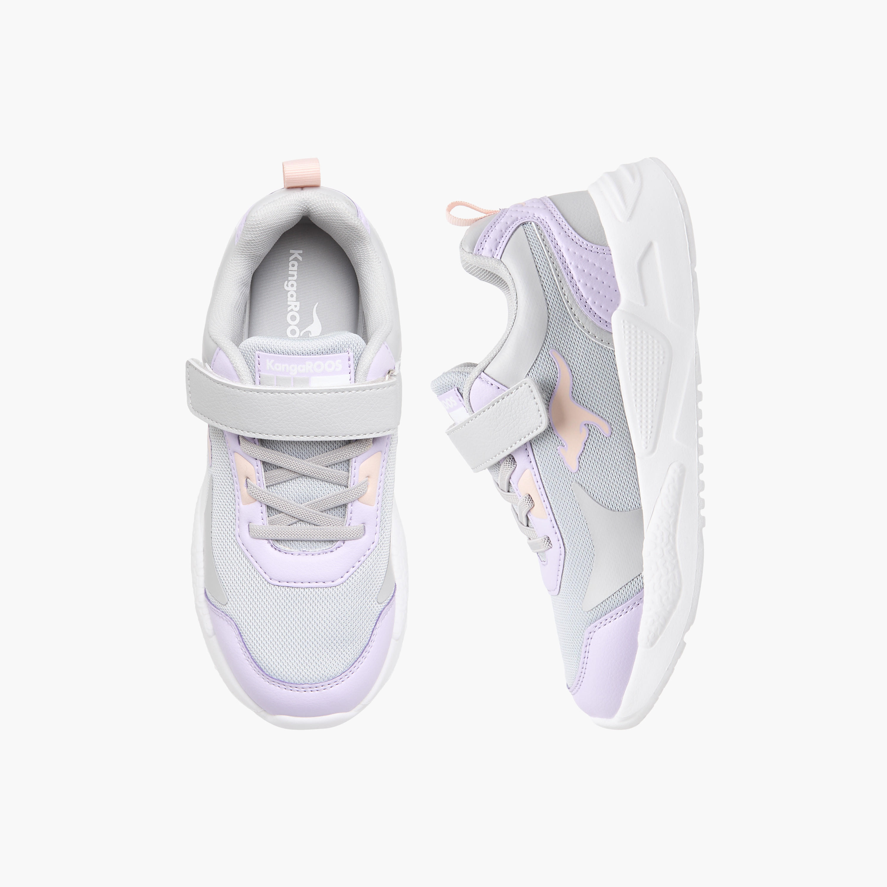 Kangaroos Girls Logo Detail Hook & Loop Walking Shoes-girls-shoes-sneakers-image-1