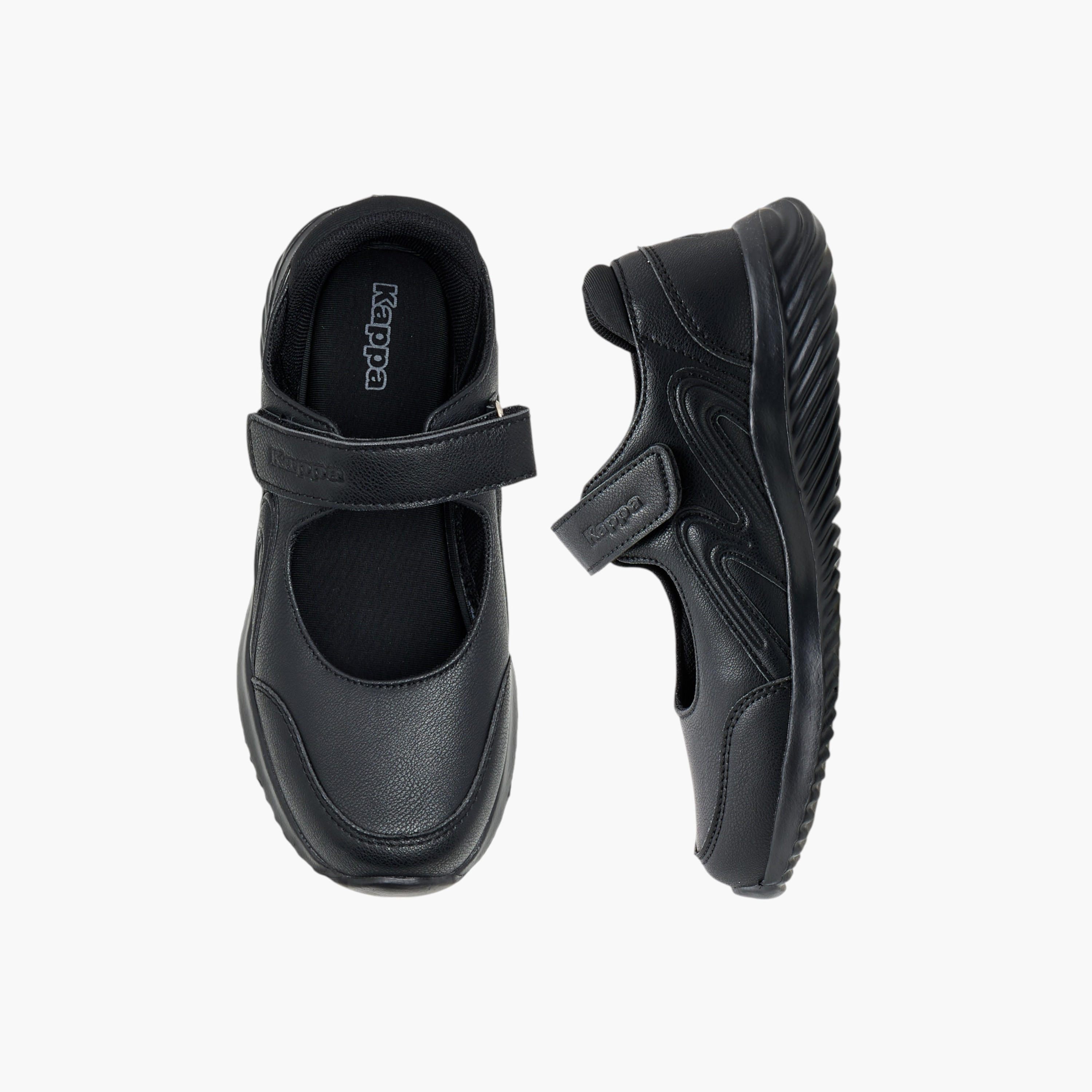 Kappa Girls' Textured School Shoes with Hook and Loop Closure-girls-shoes-maryjanes-image-1