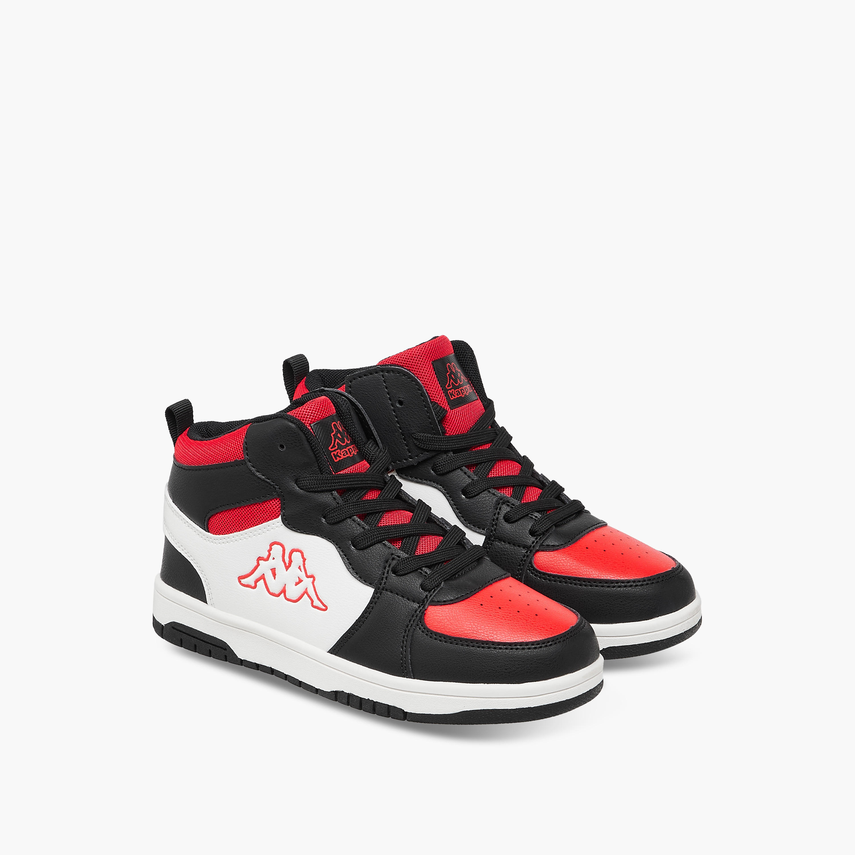 Kappa Boys' Panelled High Top Lace-Up Sneakers with Pull Tab-boys-shoes-sneakers-image-1