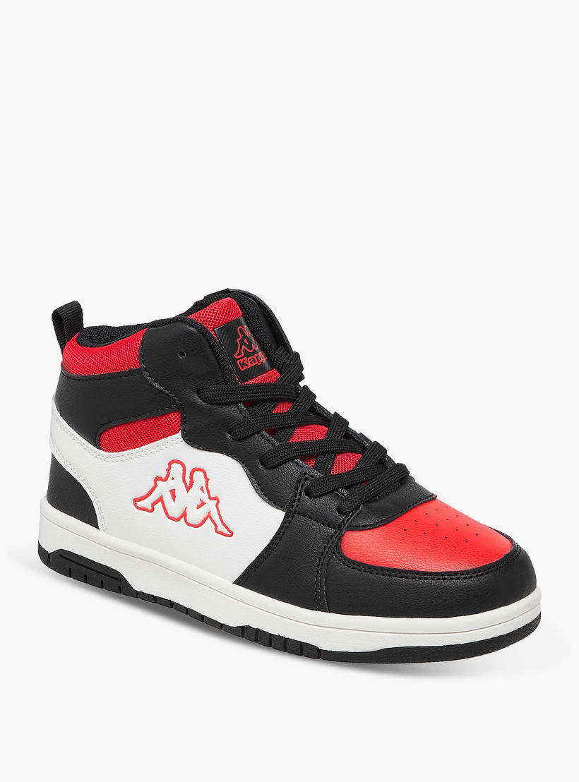 Kappa Boys' Panelled High Top Lace-Up Sneakers with Pull Tab-boys-shoes-sneakers-image-2