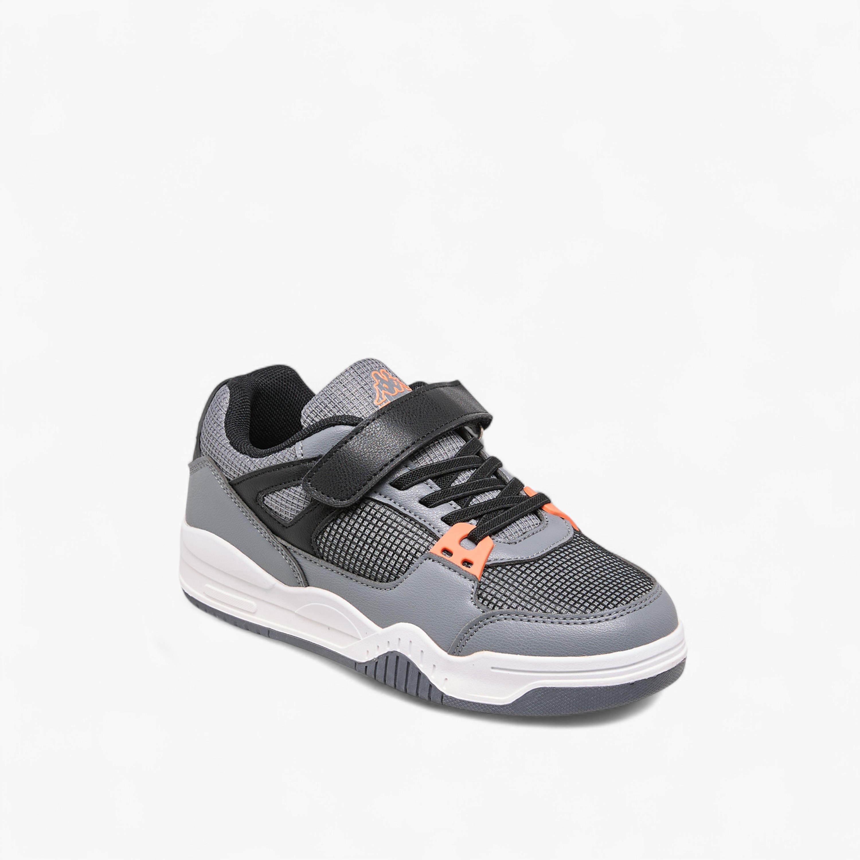 Kappa Kids' Logo Detail Sneakers with Hook and Loop Closure-boys-shoes-schoolshoes-image-2