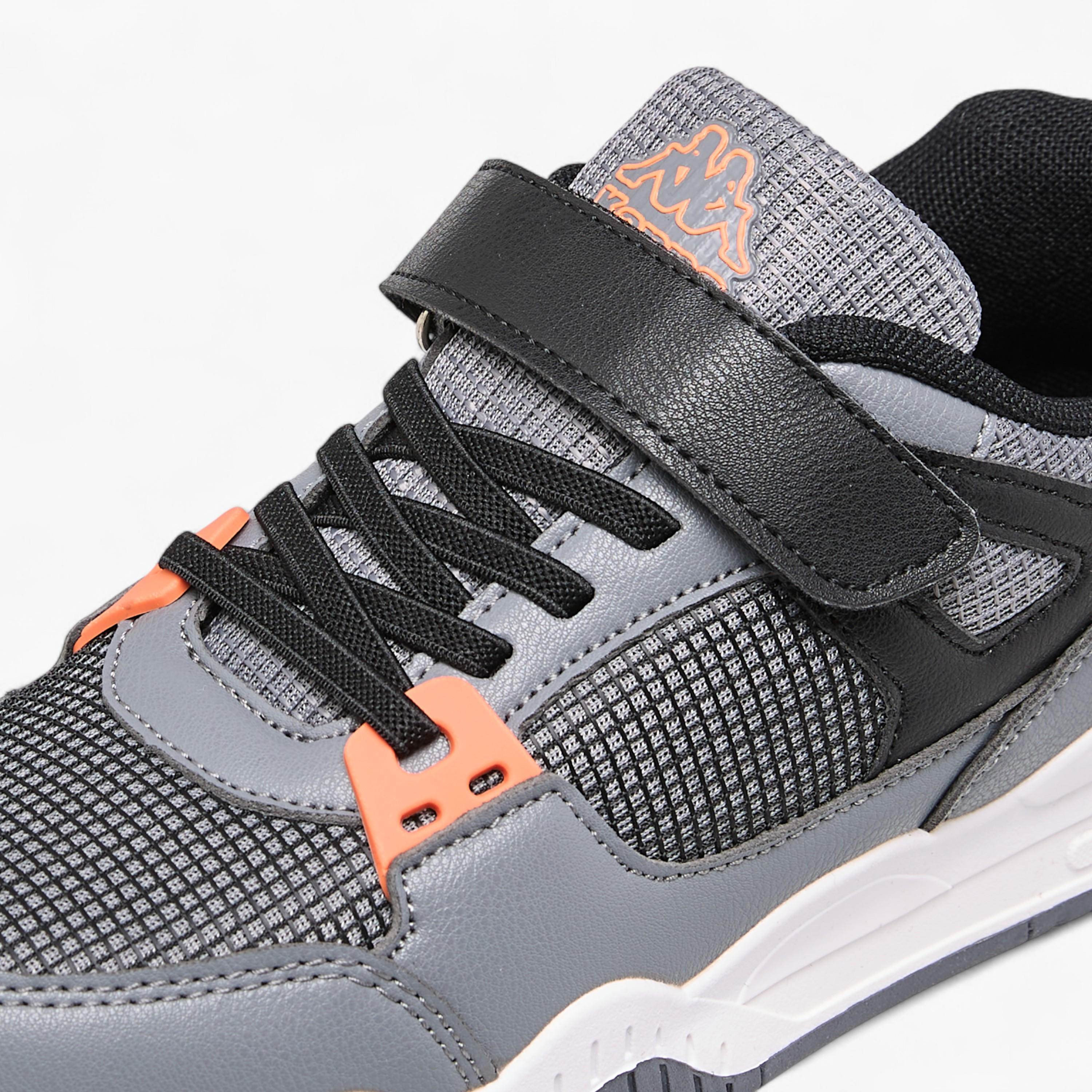 Kappa Kids' Logo Detail Sneakers with Hook and Loop Closure-boys-shoes-schoolshoes-image-4