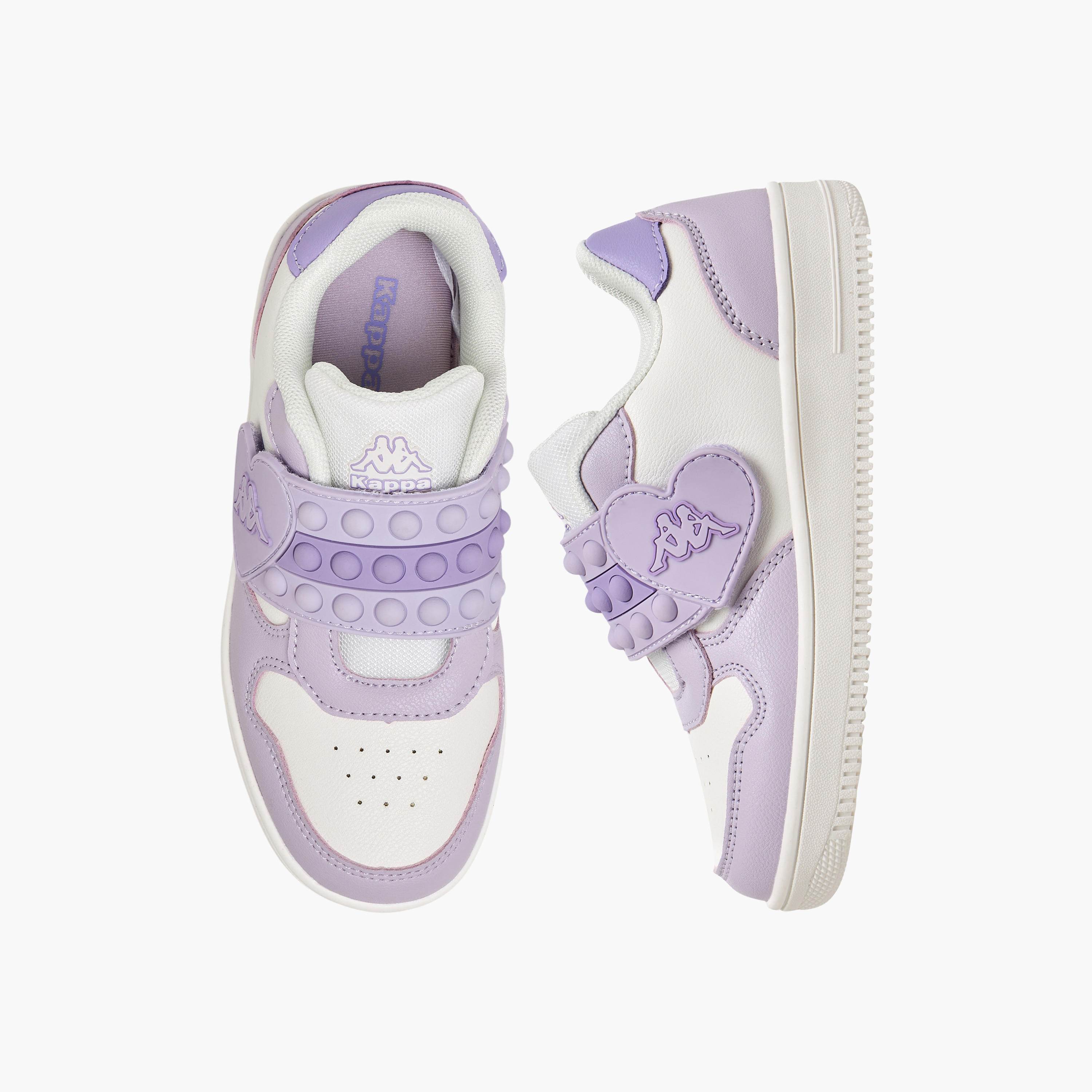 حذاء سنيكرز بكاحل وشريط إغلاق لاصق بطبعة شعار للبنات من كابا-sports-girls-shoes-image-1