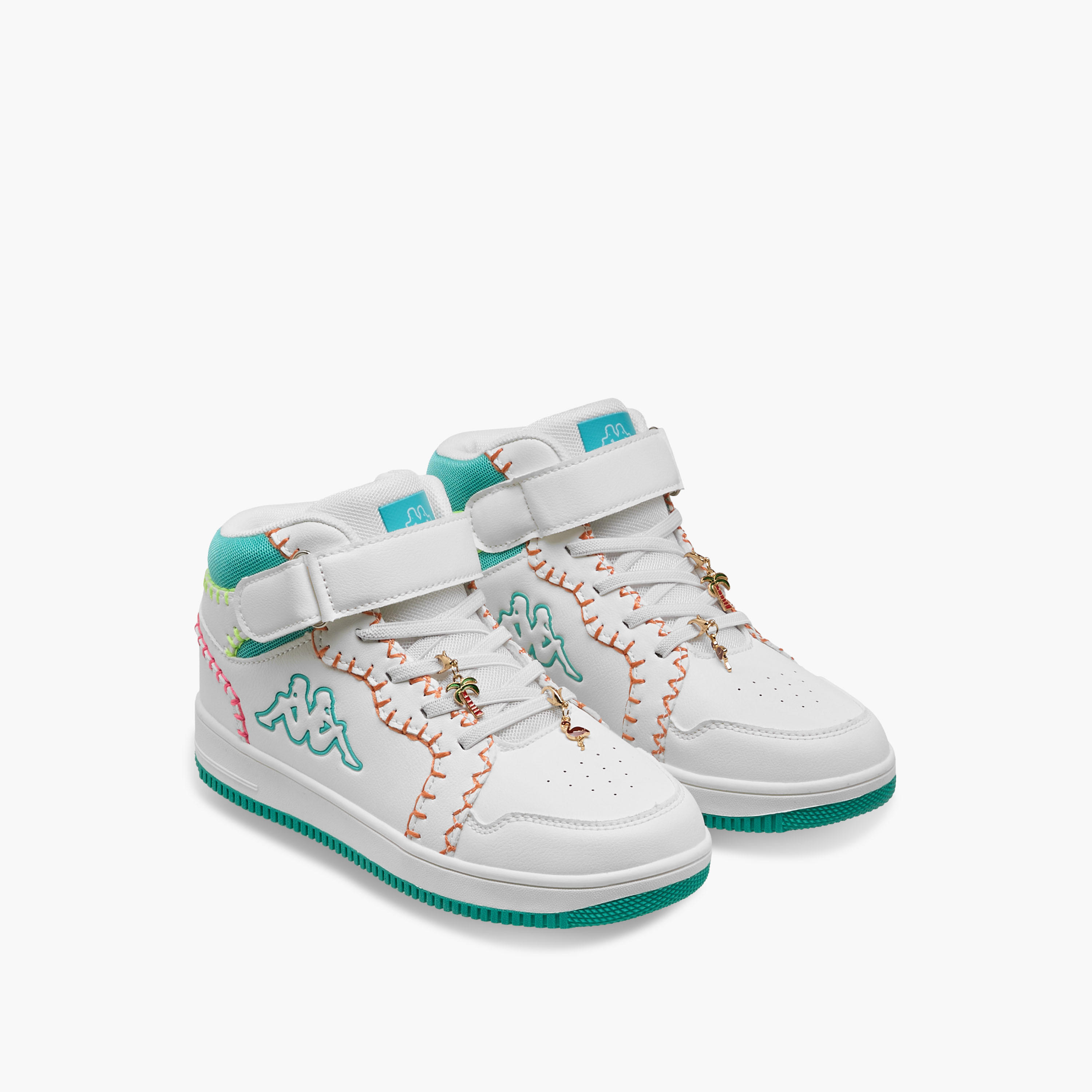 Kappa Girls Embroidered Hook & Loop High-Top Sneakers-girls-shoes-sneakers-image-1