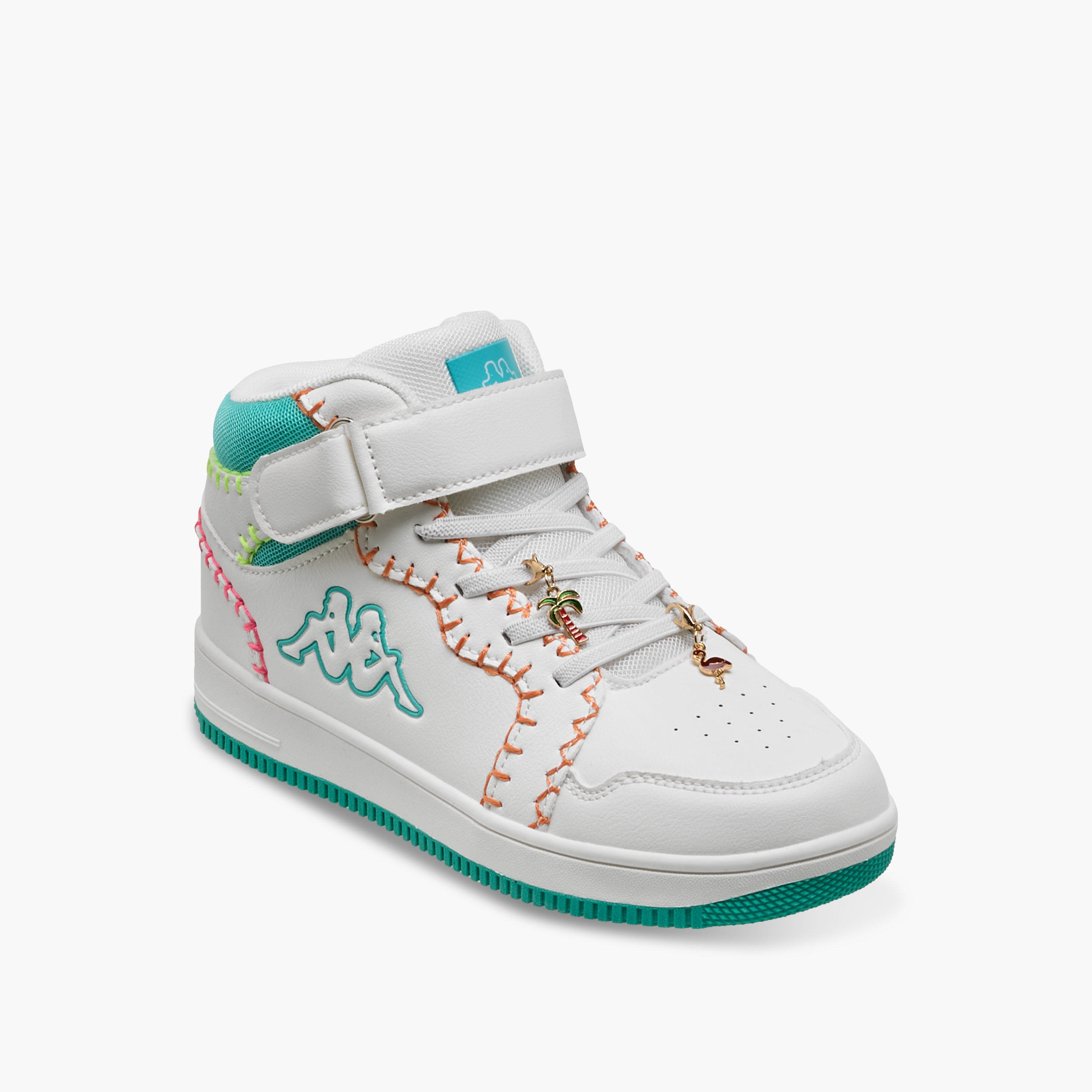 Kappa Girls Embroidered Hook & Loop High-Top Sneakers-girls-shoes-sneakers-image-2