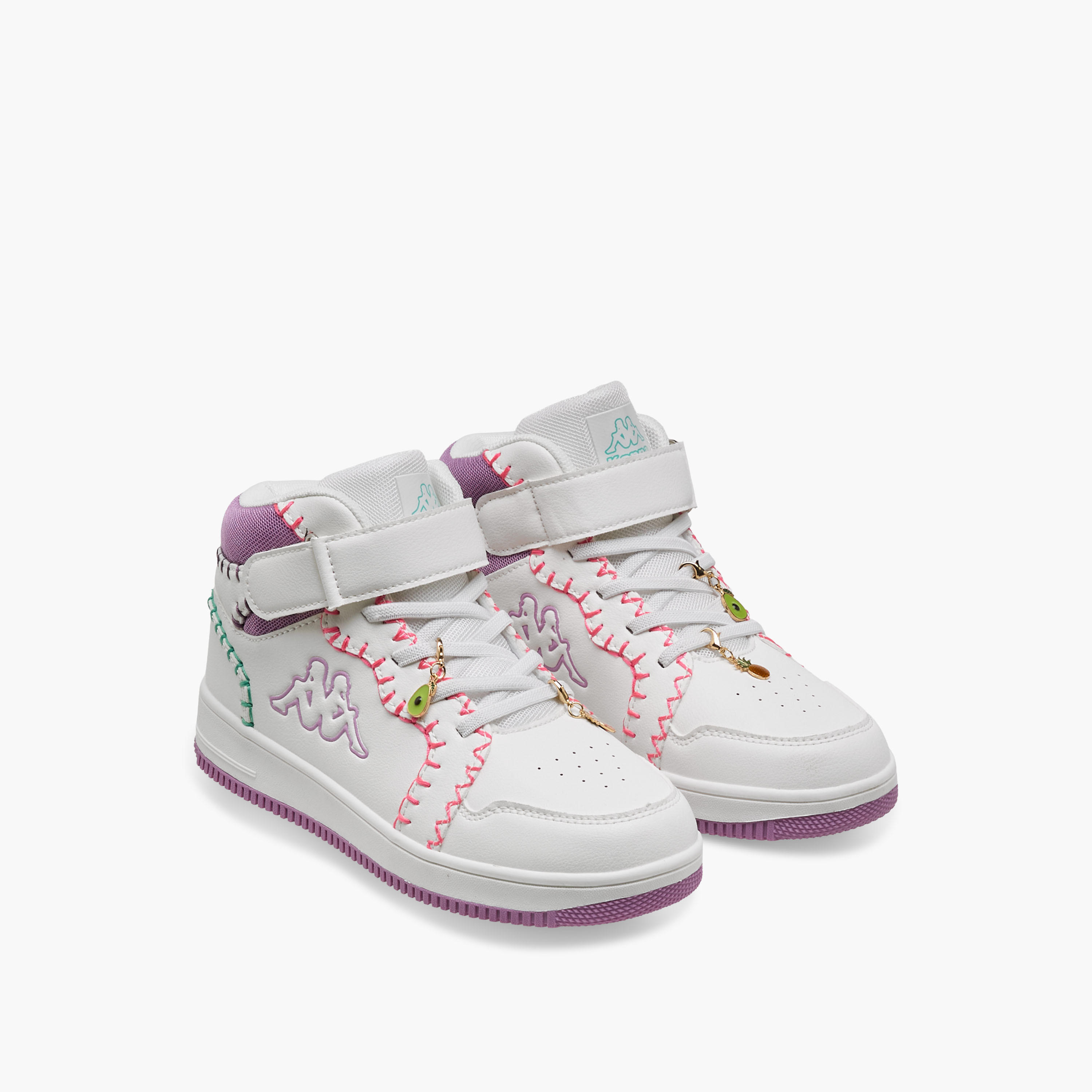 Kappa Girls Embroidered Hook & Loop High-Top Sneakers-girls-shoes-sneakers-image-1