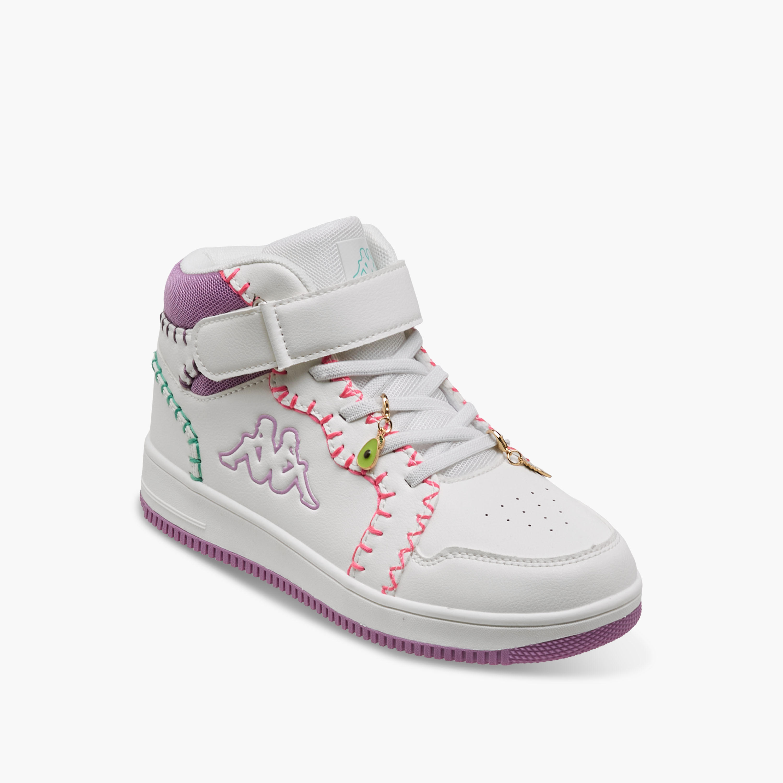 Kappa Girls Embroidered Hook & Loop High-Top Sneakers-girls-shoes-sneakers-image-2