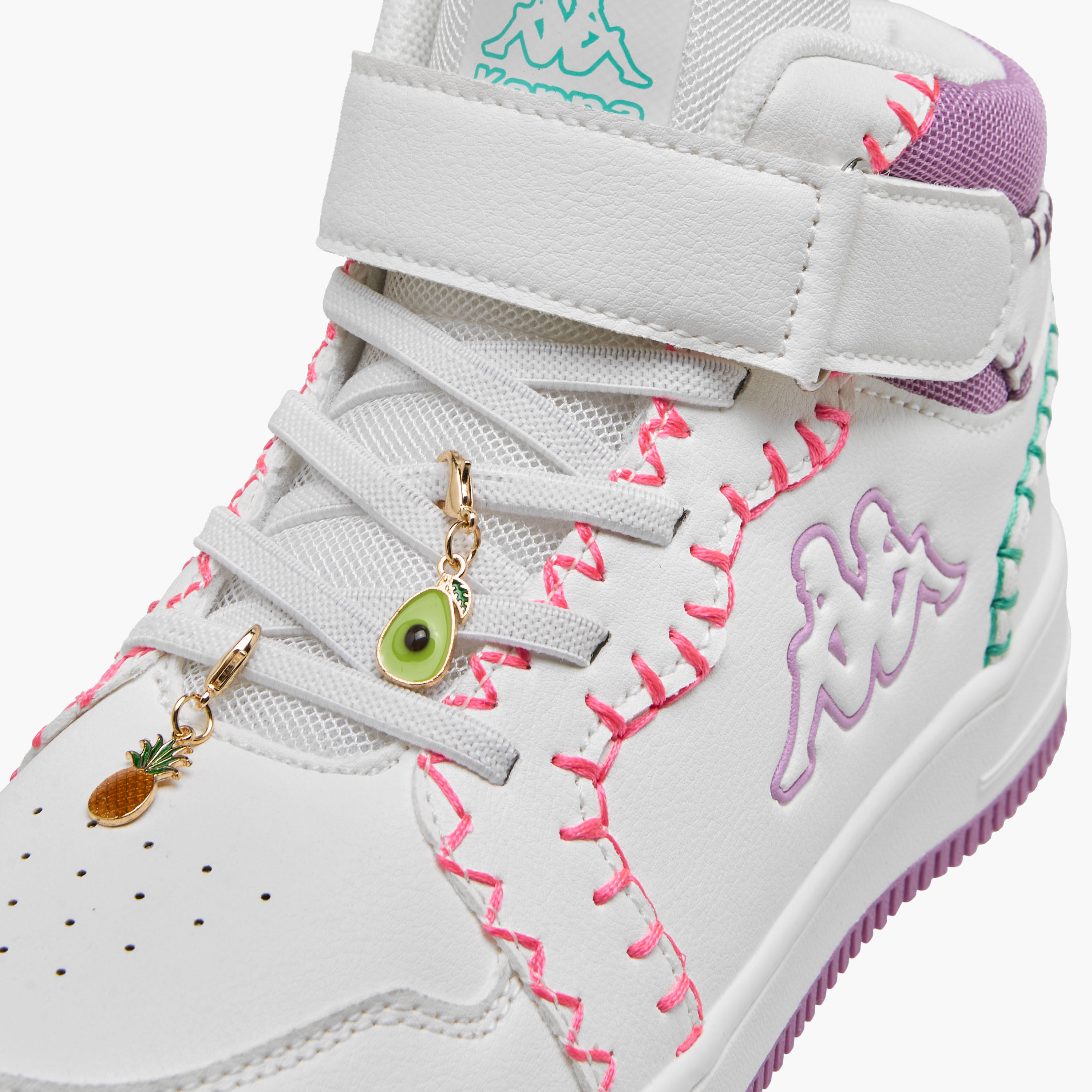 Kappa Girls Embroidered Hook & Loop High-Top Sneakers-girls-shoes-sneakers-image-4
