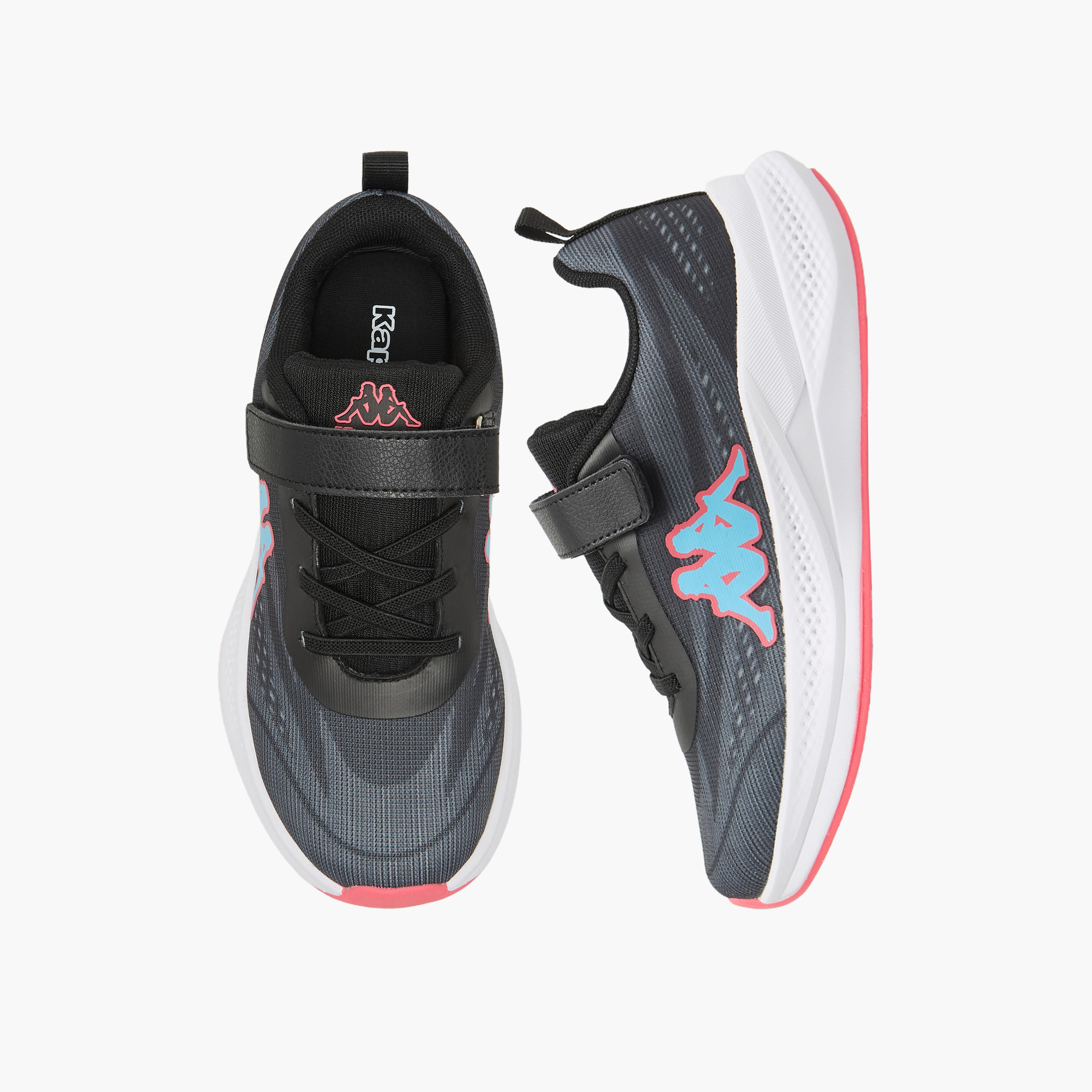 Kappa Girls Logo Print Hook & Loop Sports Shoes-girls-shoes-sneakers-image-1