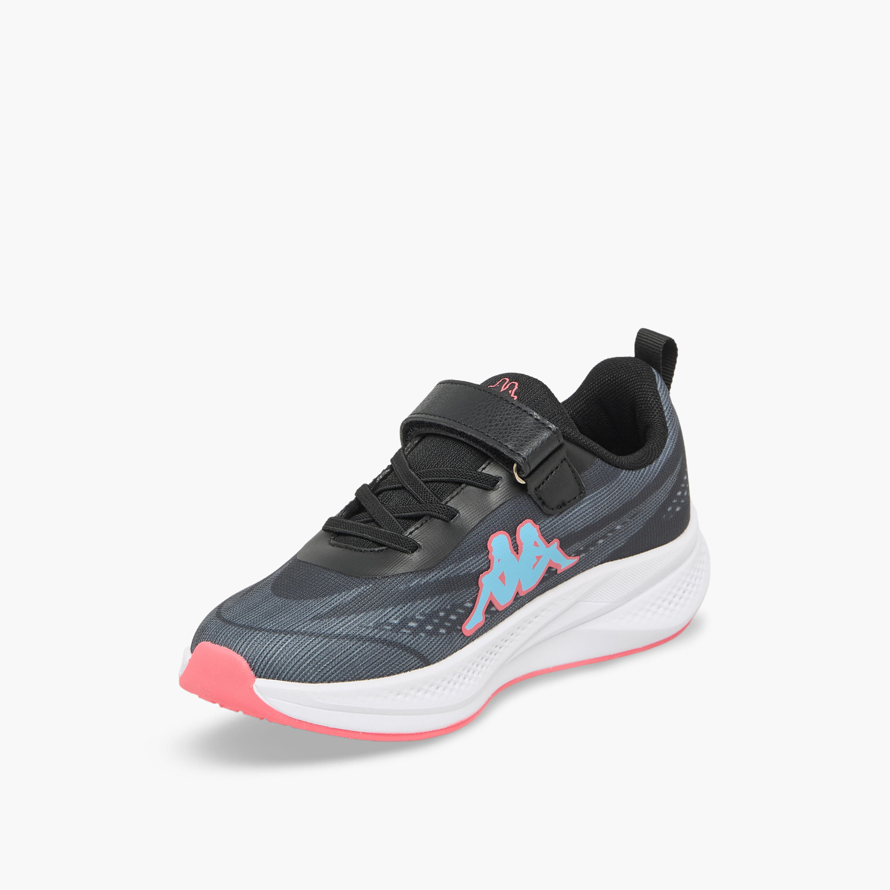 Kappa Girls Logo Print Hook & Loop Sports Shoes-girls-shoes-sneakers-image-4