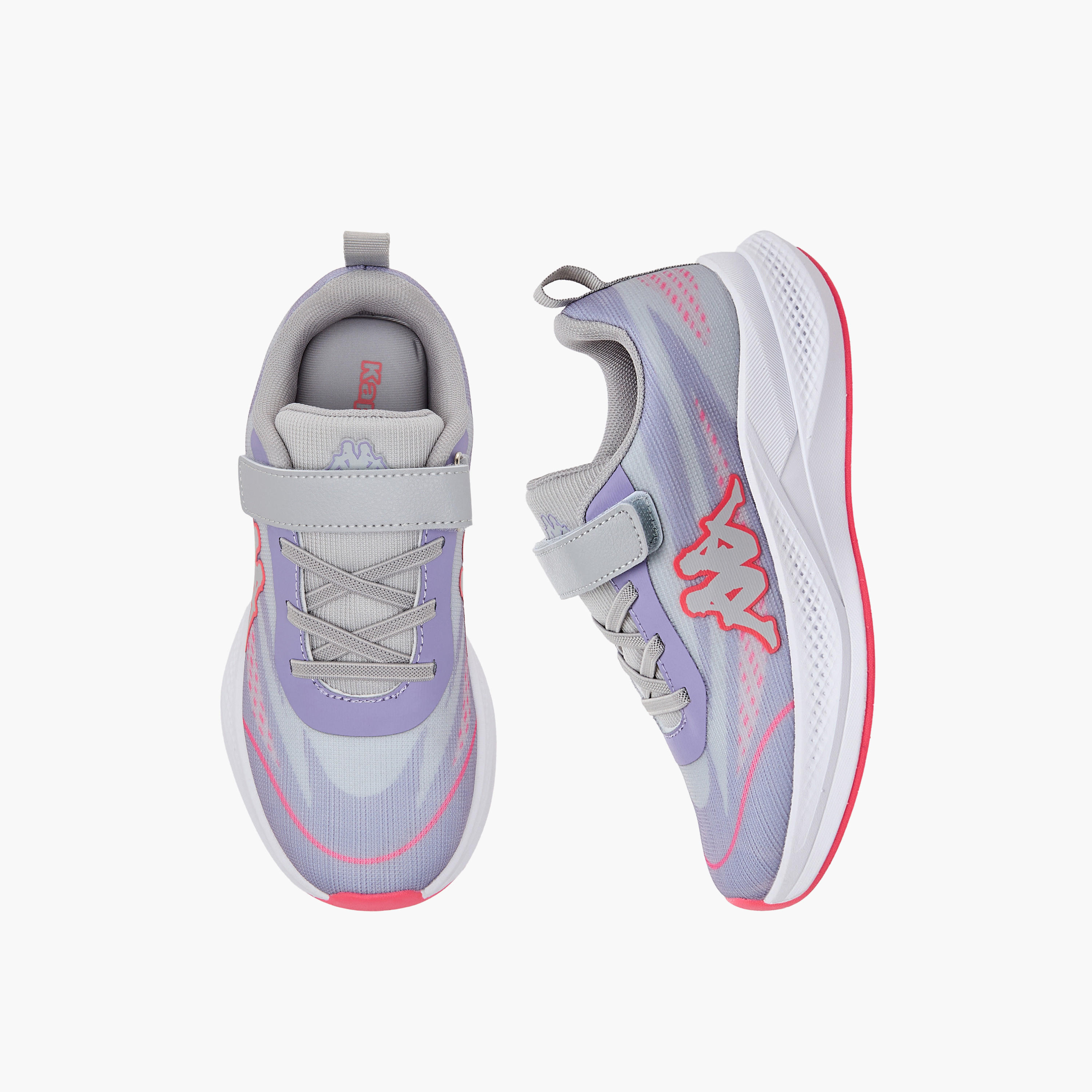 Kappa Girls Logo Print Hook & Loop Sports Shoes-girls-shoes-sneakers-image-1
