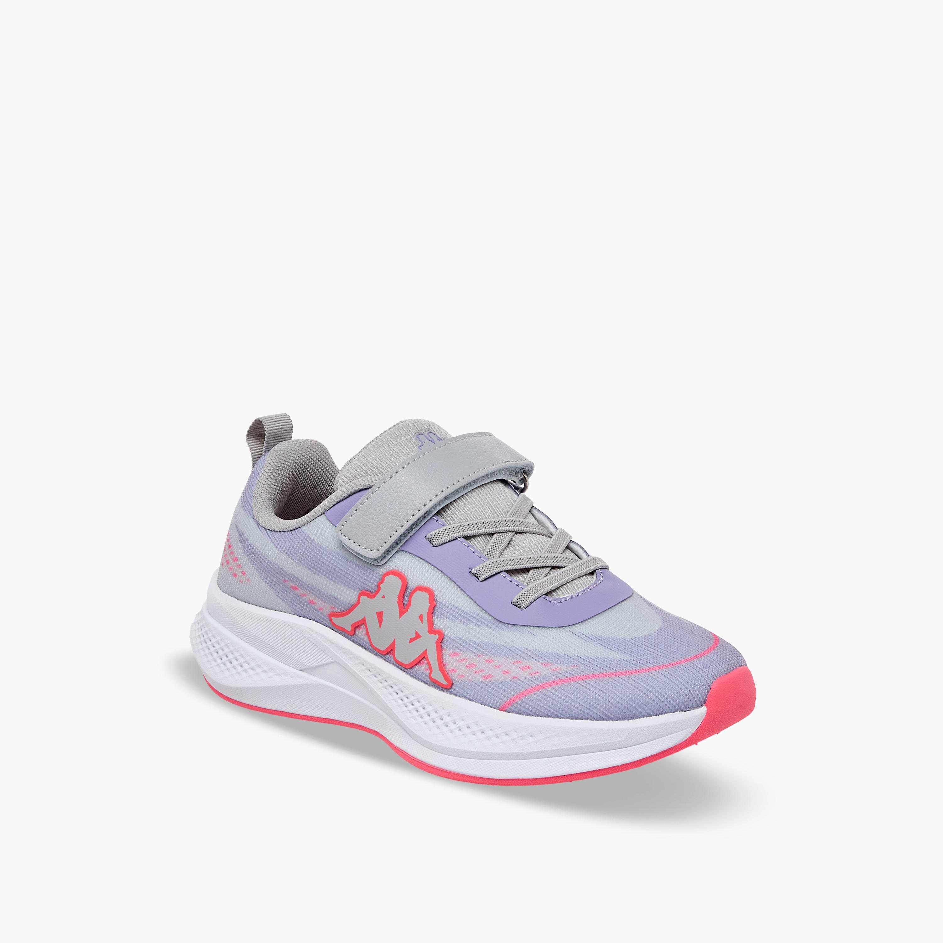 Kappa Girls Logo Print Hook & Loop Sports Shoes-girls-shoes-sneakers-image-2