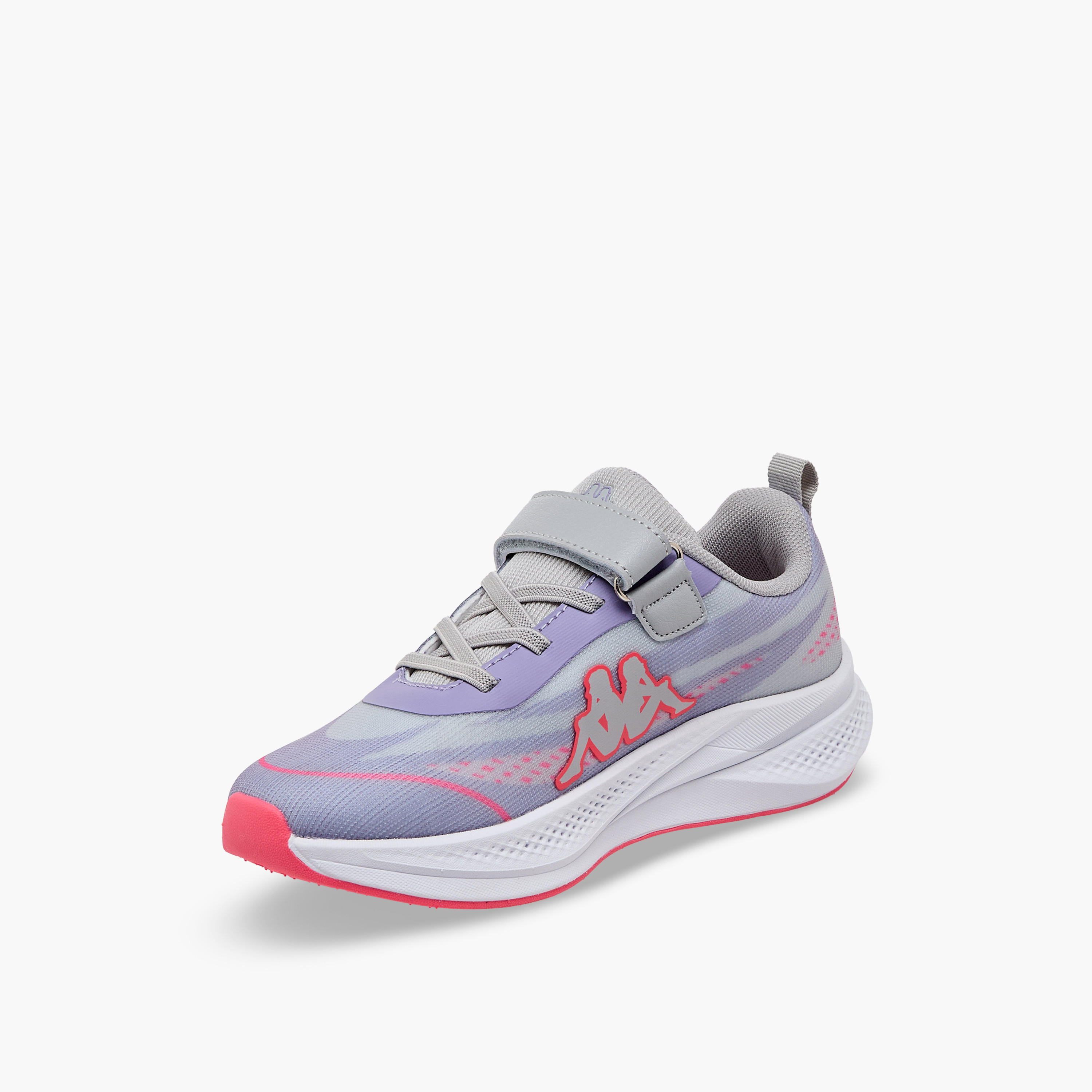 Kappa Girls Logo Print Hook & Loop Sports Shoes-girls-shoes-sneakers-image-4