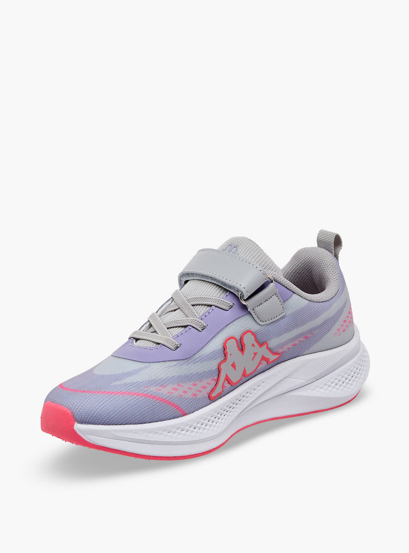 Kappa Girls Logo Print Hook & Loop Sports Shoes-girls-shoes-sneakers-image-4