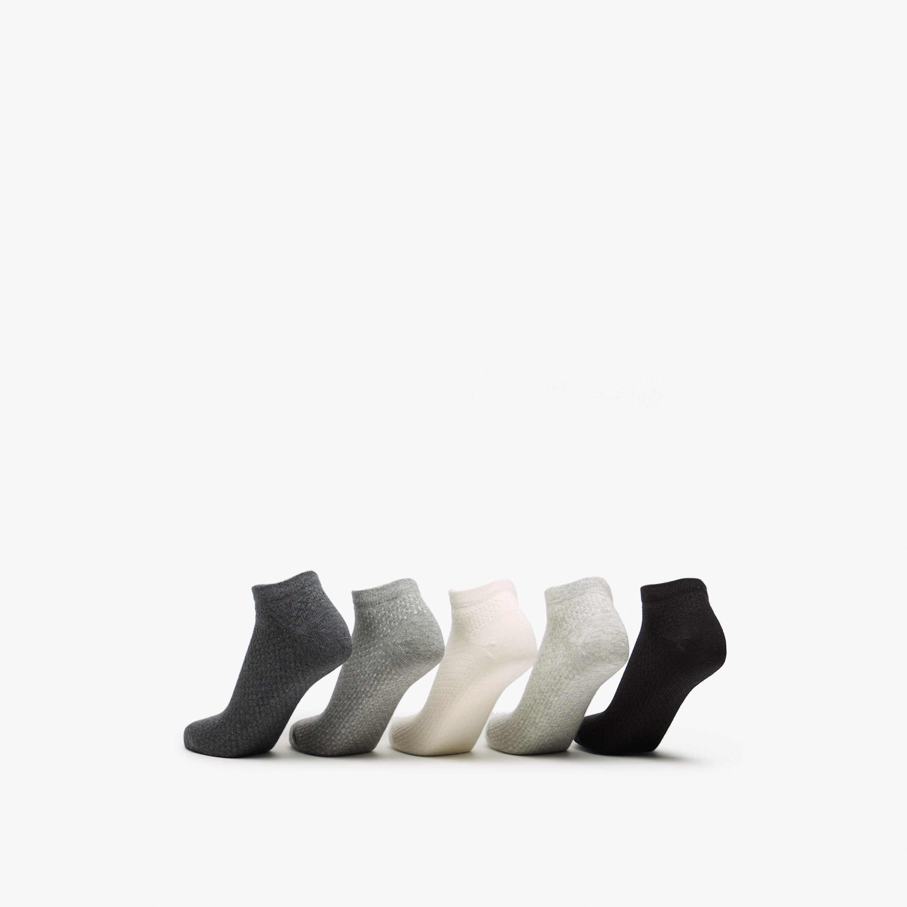 Flora Bella Textured Ankle Length Socks - Set of 5-women-socksandstockings-image-3