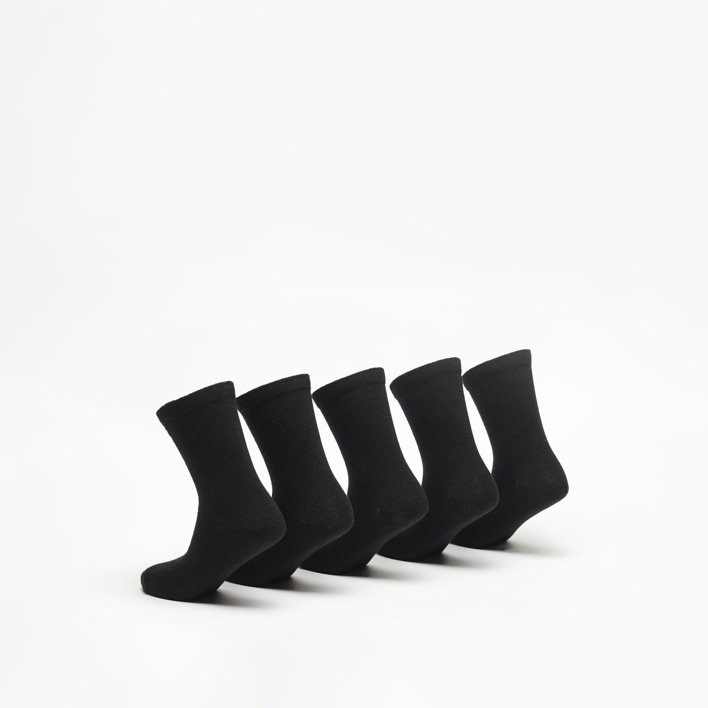 جوارب سادة بطول ربلة الساق من جونيورز - طقم 5 أزواج-girls-accessories-socks-image-3