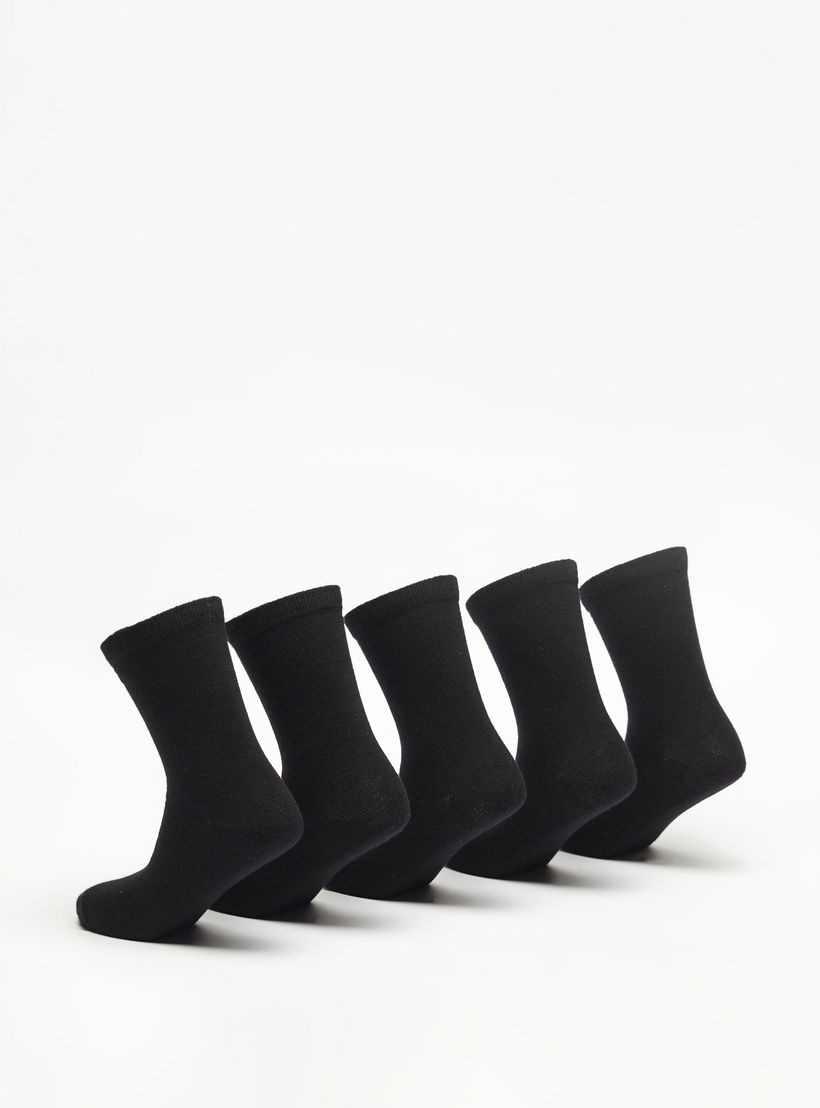 جوارب سادة بطول ربلة الساق من جونيورز - طقم 5 أزواج-girls-accessories-socks-image-3