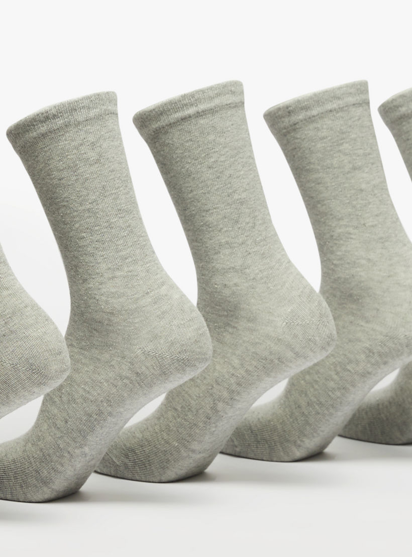 Juniors Solid Crew Length Socks - Set of 5-girls-accessories-socks-image-2