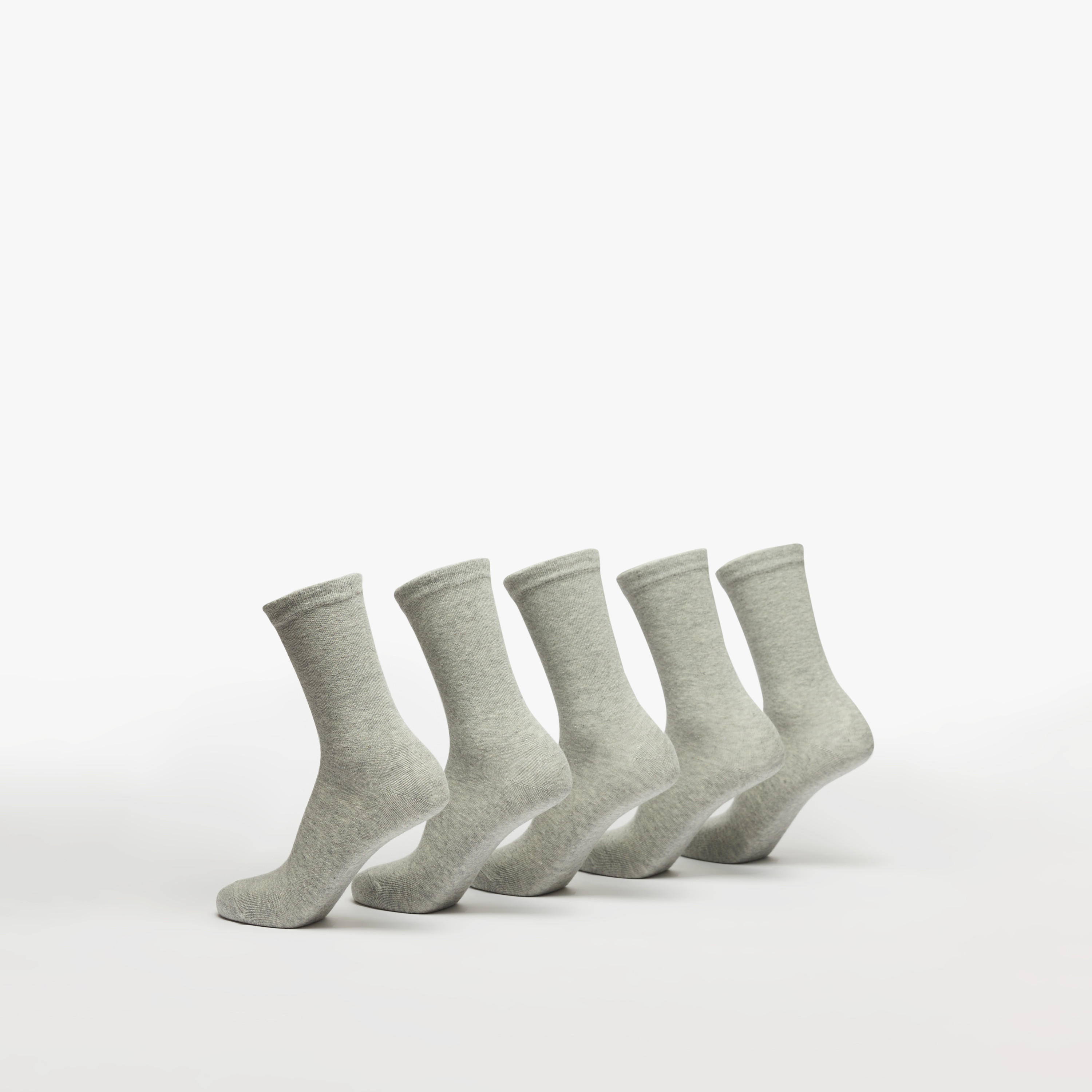 Juniors Solid Crew Length Socks - Set of 5-girls-accessories-socks-image-3