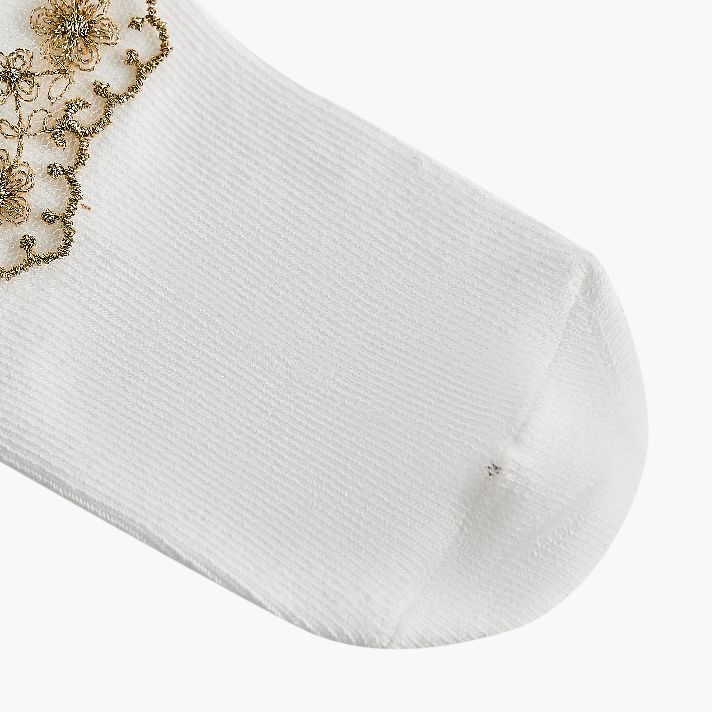Pack of 2 Celeste Girls Socks Ankle Length Embroidered Accent-girls-accessories-socks-image-5