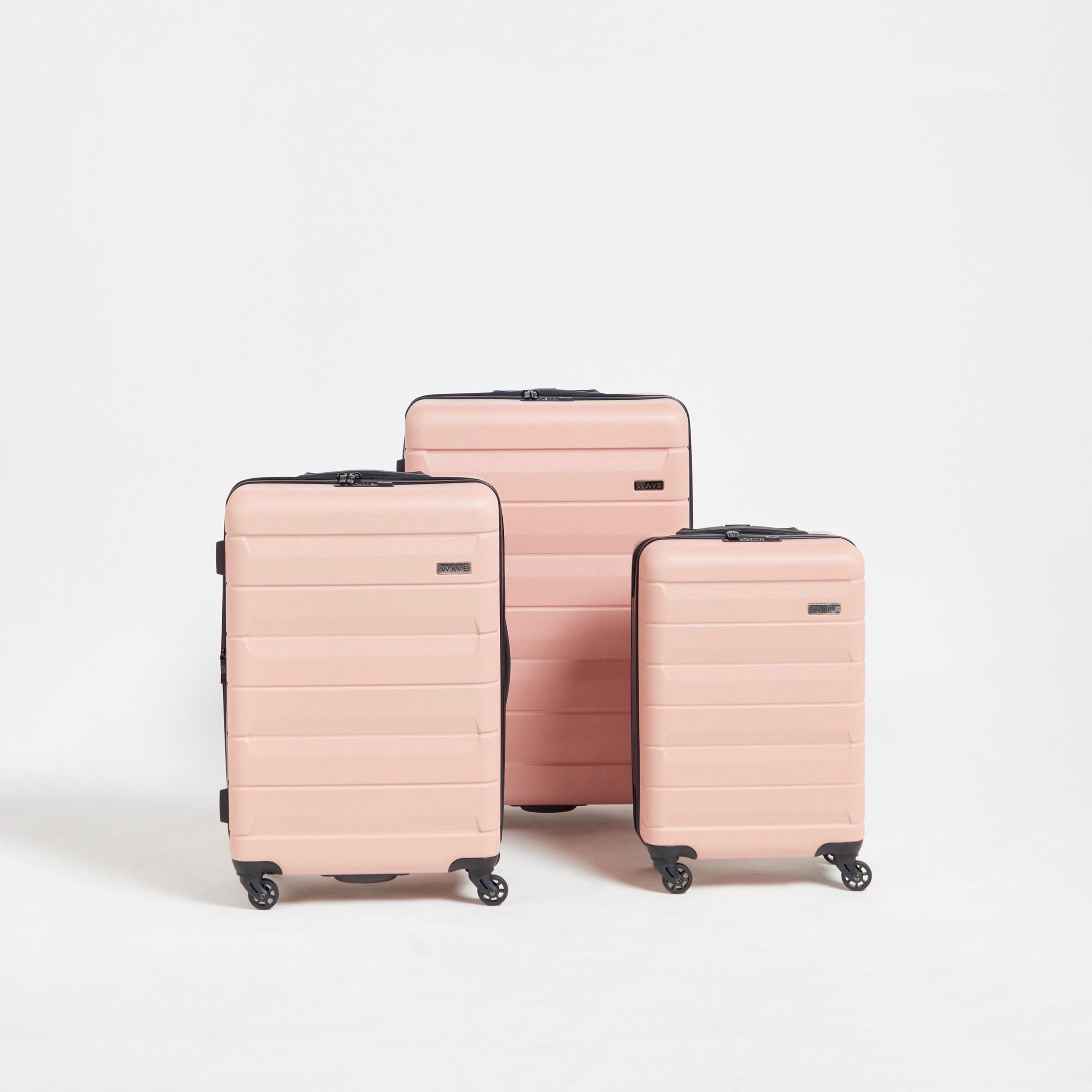 WAVE Textured Hardcase Luggage Trolley Bag with Retractable Handle - Set of 3-travel-luggagesandbags-luggage-image-1