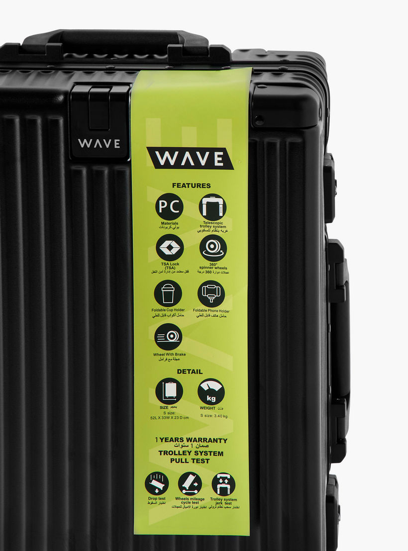 WAVE Textured Hardcase Trolley Bag with Retractable Handle - 20 Inches Check-in Bag-travel-luggagesandbags-luggage-image-5