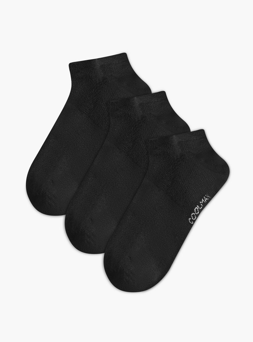 طقم جوارب 3 أزواج غير وبرية بطول الكاحل وطبعات شعار من داش-men-socks-image-1