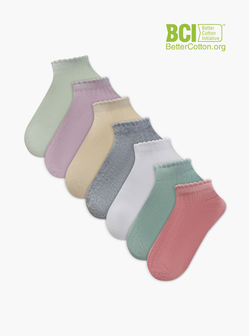 Little Missy Ankle Length Socks - Set of 7-girls-accessories-socks-image-1