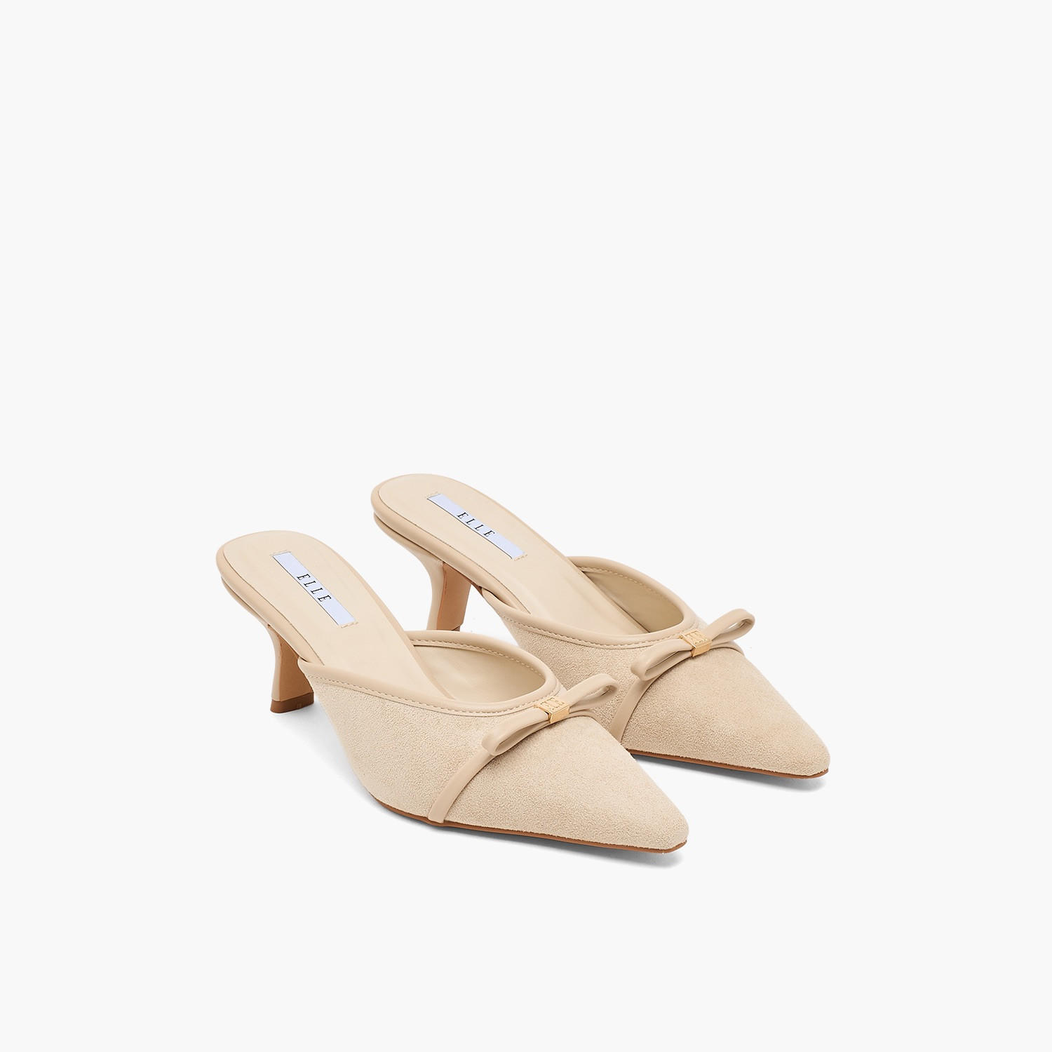 Elle Women Bow Accent Pointed Toe Kitten Heel Mules-women-shoes-heels-image-1