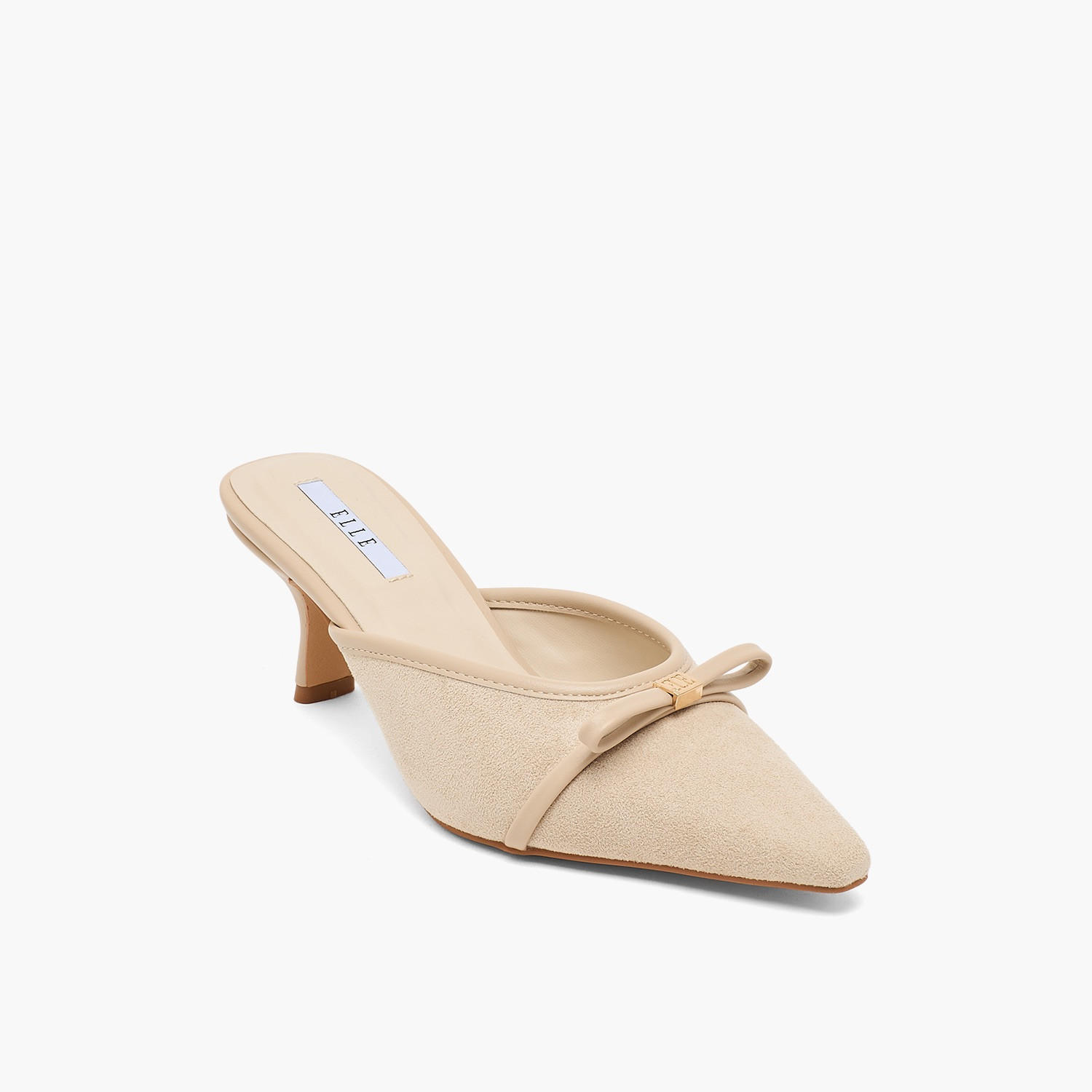 Elle Women Bow Accent Pointed Toe Kitten Heel Mules-women-shoes-heels-image-2