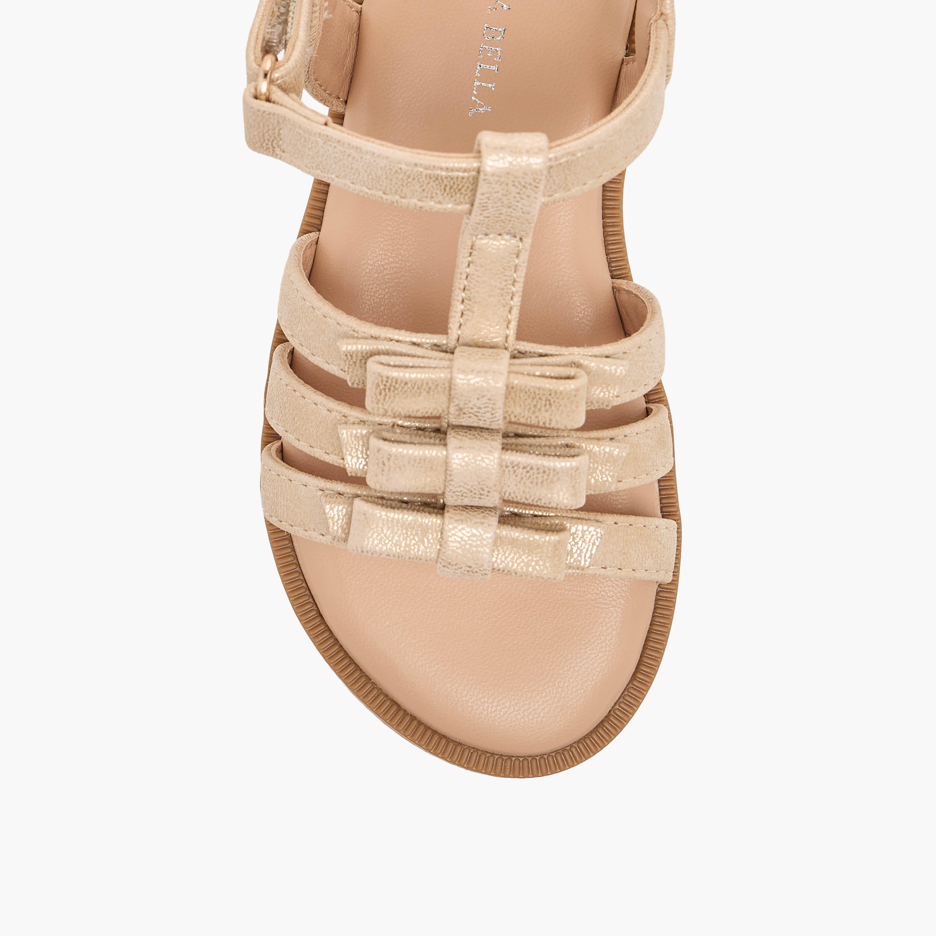 صندل بناتي مزين بفيونكة أنيقة وشريط إغلاق لاصق من فلورا بيلا-girls-shoes-sandals-image-7